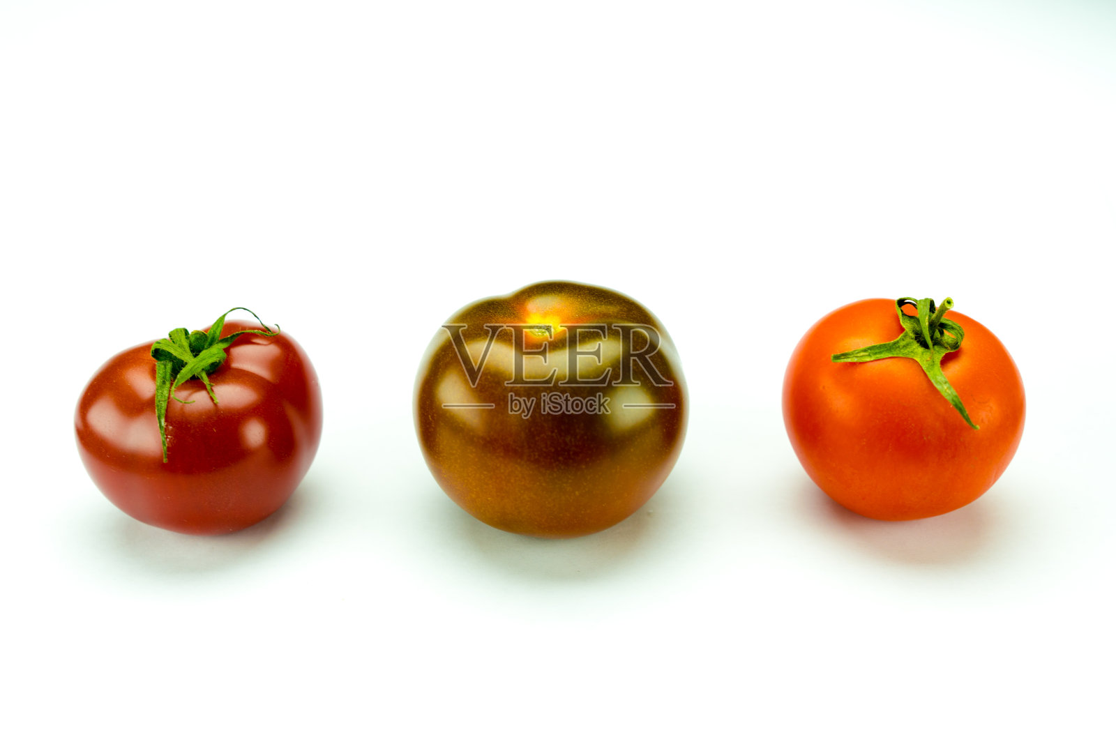 美味多彩的有机番茄不同类型的白色背景照片摄影图片