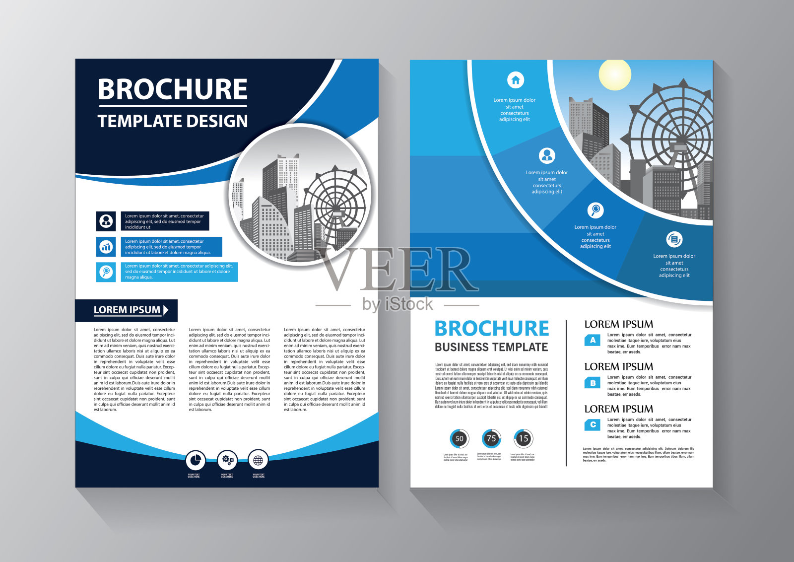 宣传册设计，封面现代布局，年度报告，海报，传单在A4彩色三角形，几何形状的技术，科学，市场与光背景插画图片素材