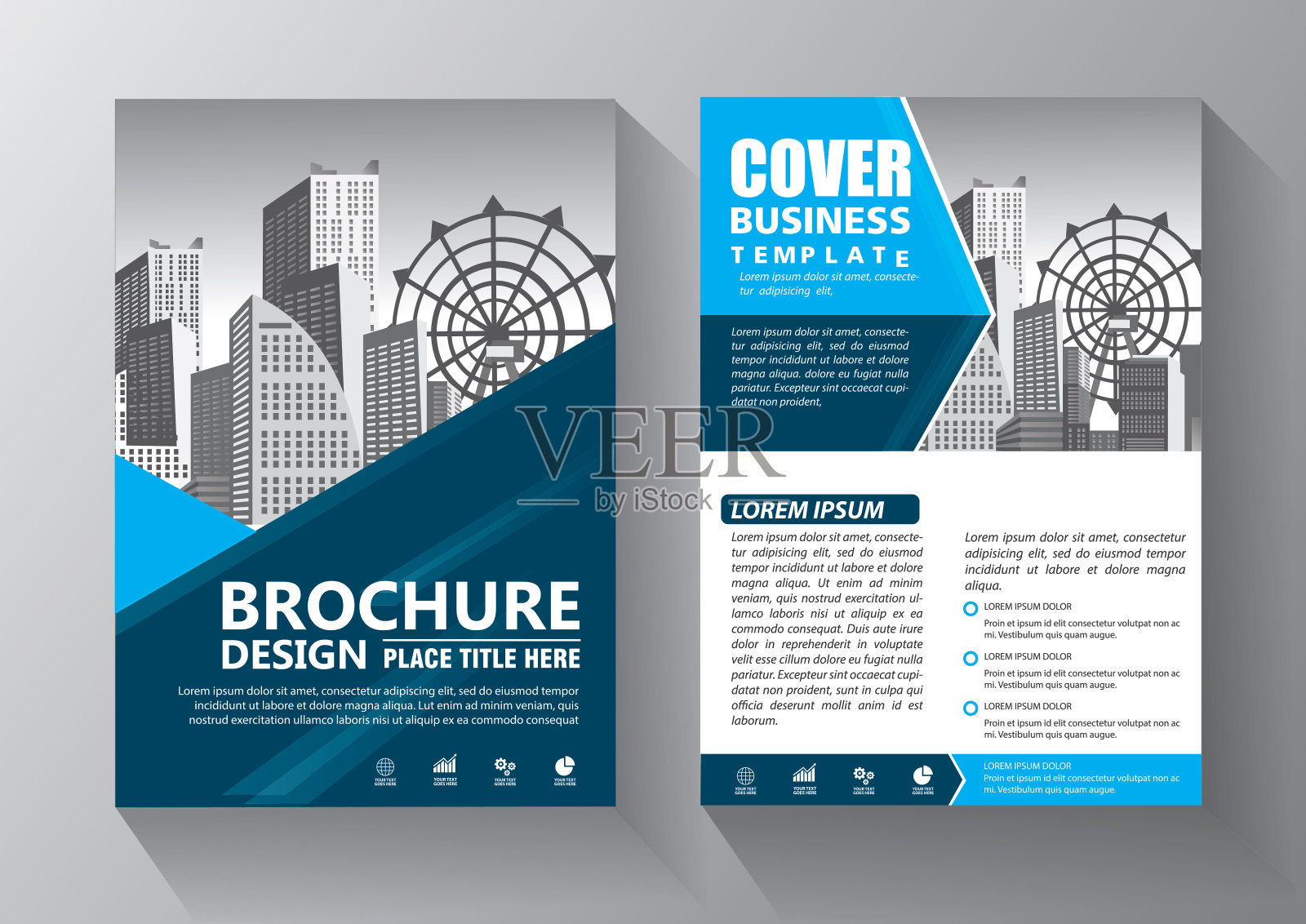 宣传册设计，封面现代布局，年度报告，海报，传单在A4彩色三角形，几何形状的技术，科学，市场与光背景插画图片素材