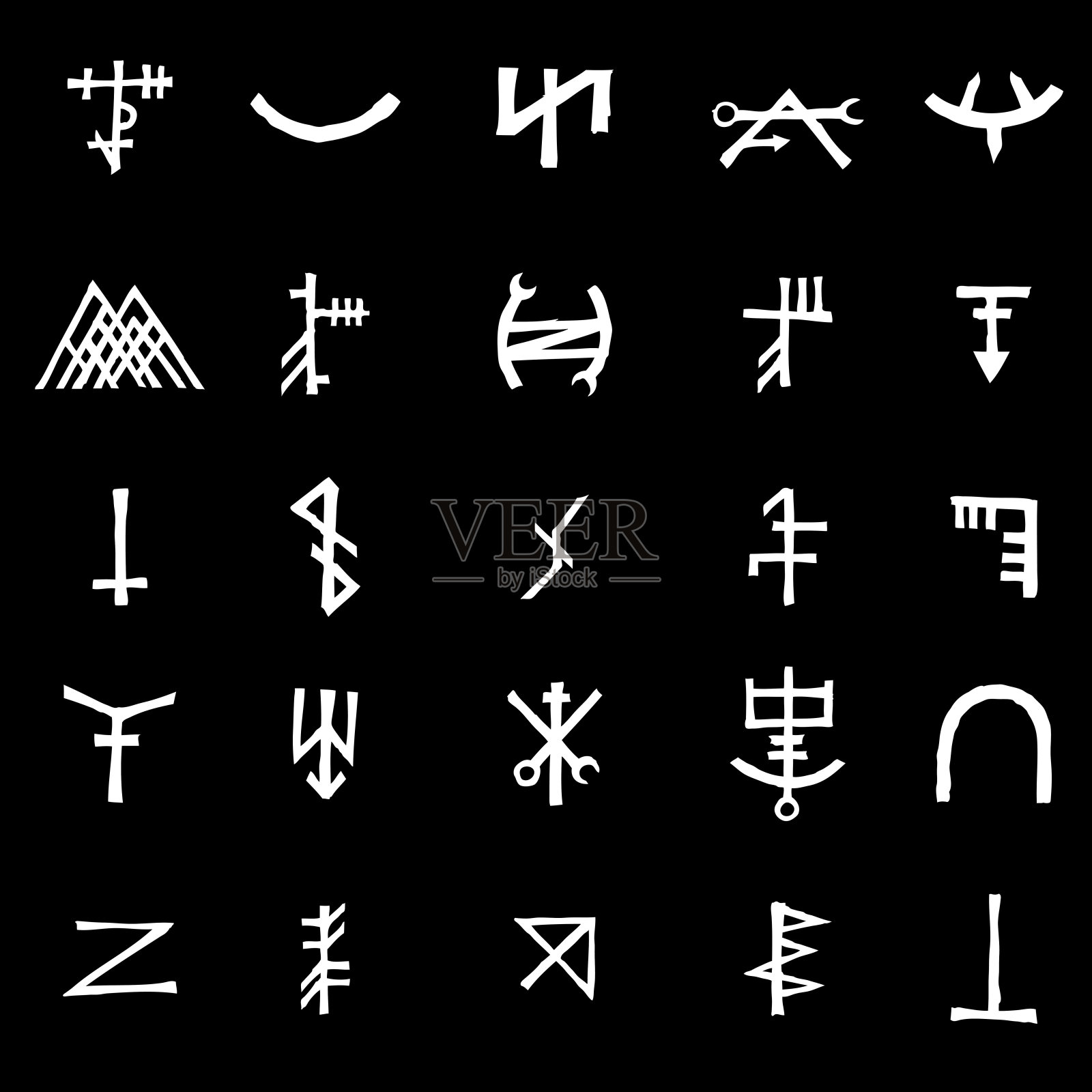 一套白色背景上孤立的炼金术符号。用于标识设计的手绘和书写元素。灵感来自神秘的，深奥的，神秘的主题。向量。设计元素图片