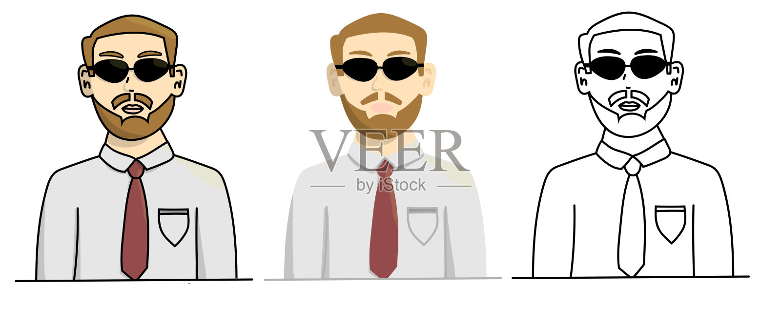 不同风格的胡须男士合集. 独立矢量素材插画插画图片素材