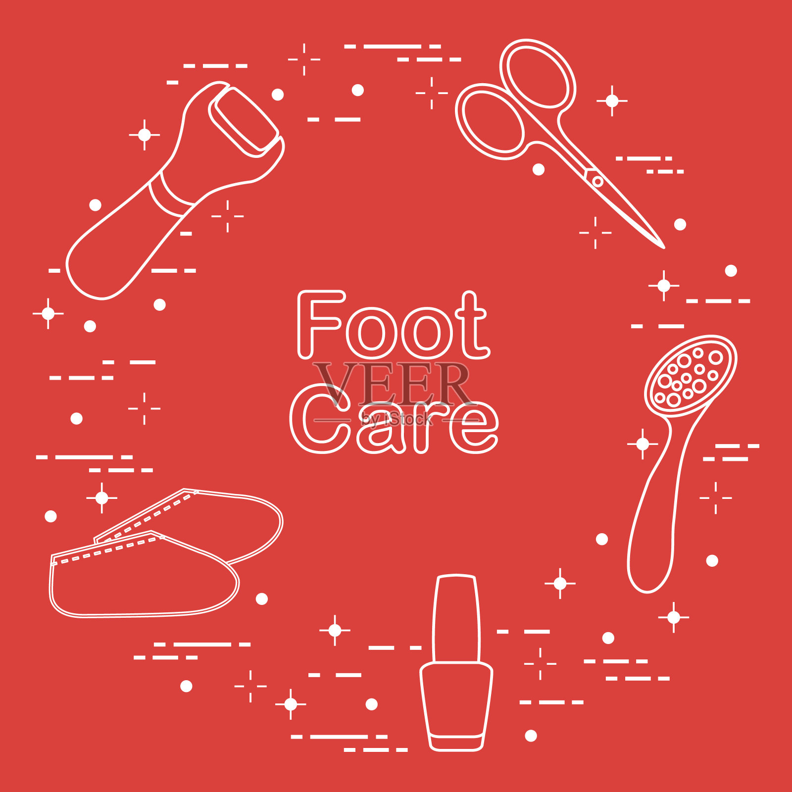 修脚工具。个人护理。插画图片素材