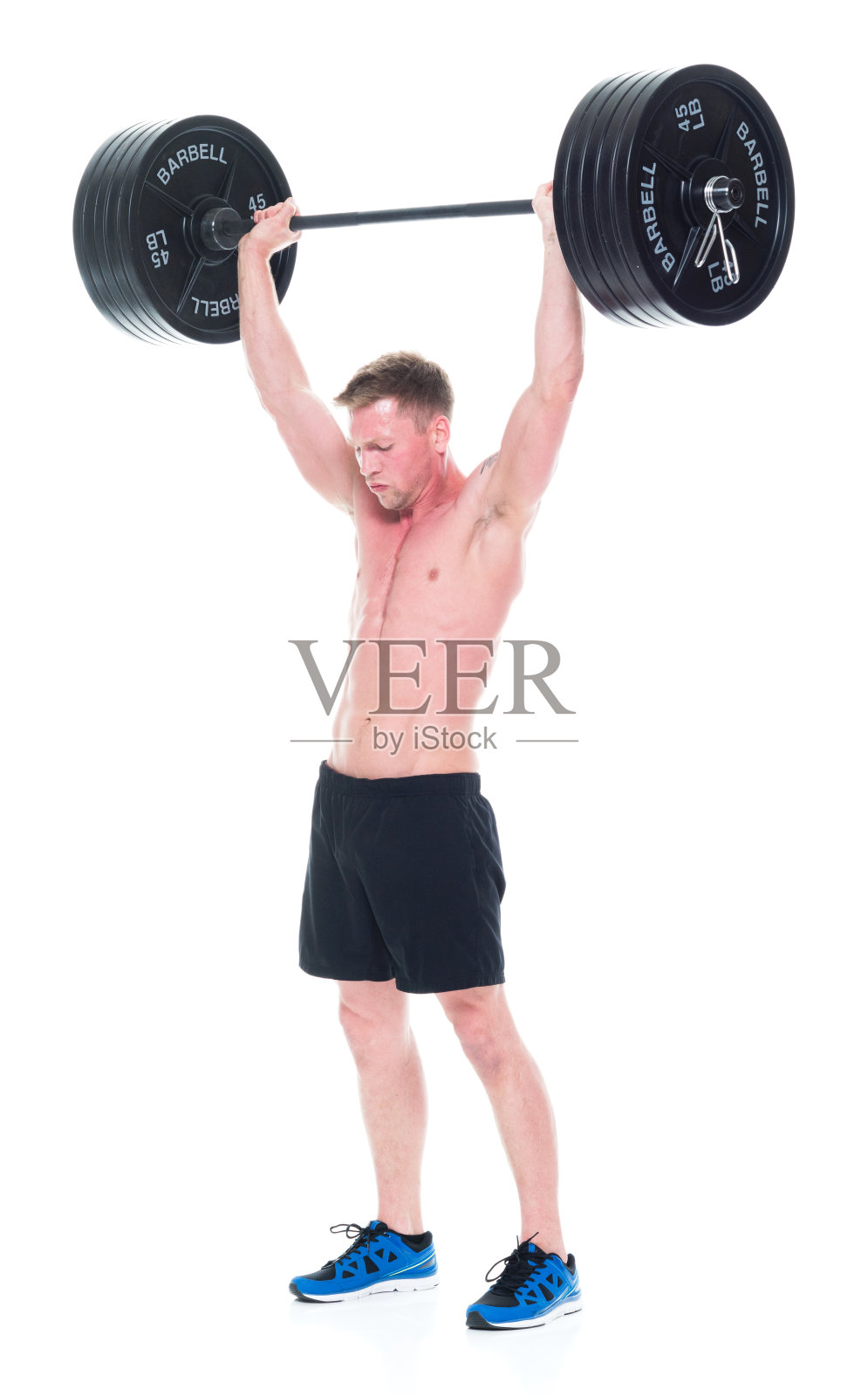 有吸引力的赤膊男子举重照片摄影图片