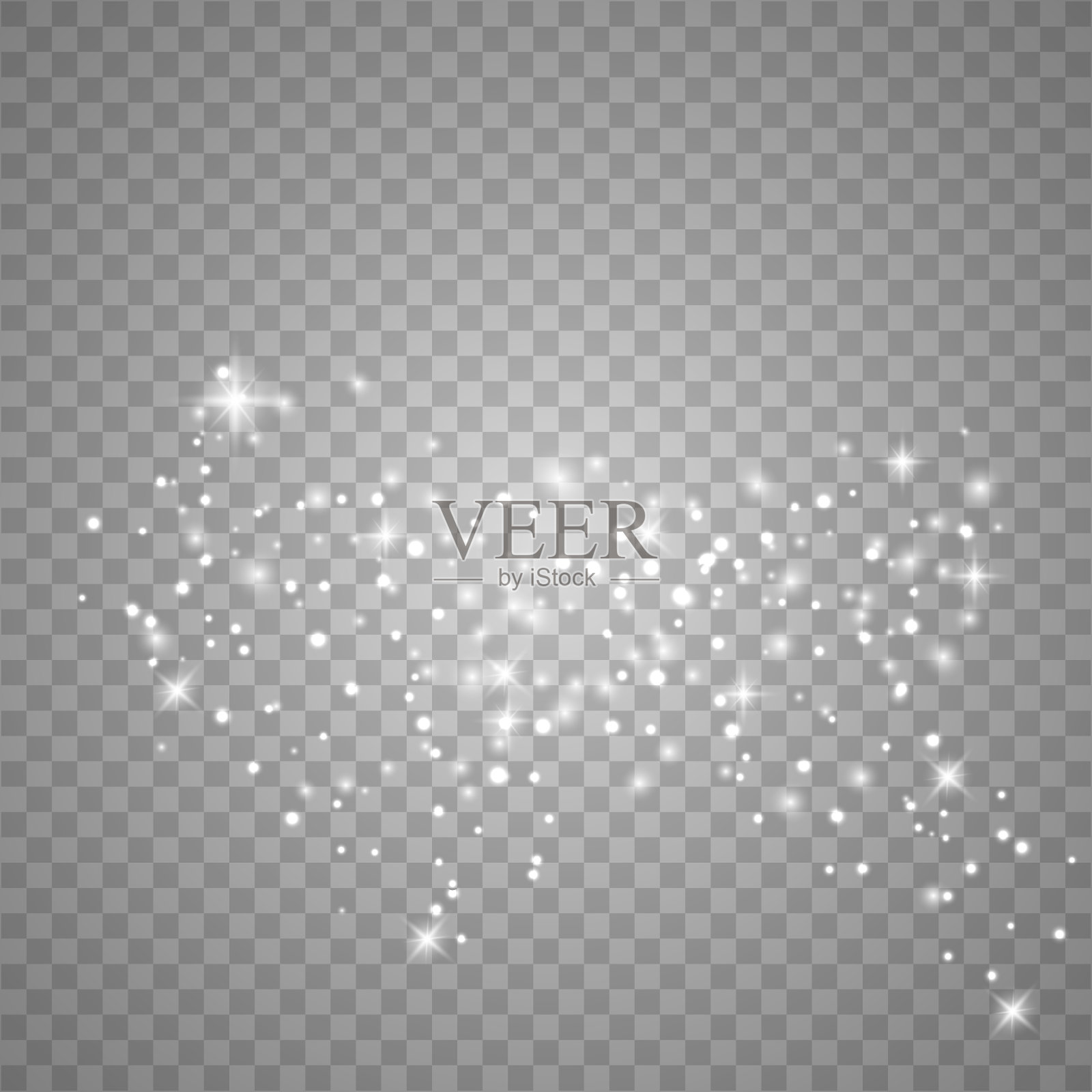 火花闪耀的特殊灯光效果。矢量闪耀在透明的背景上。圣诞节抽象插图插画图片素材