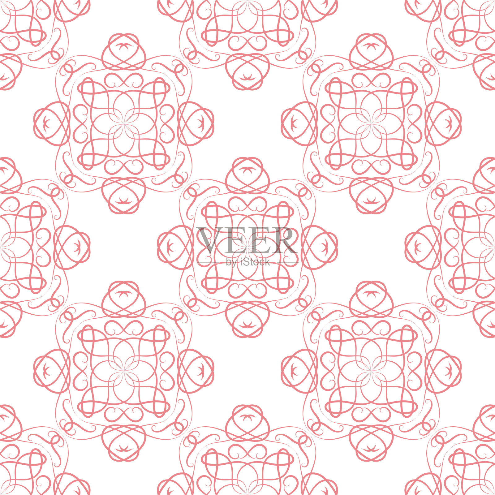 抽象无缝图案。简单的粉色点缀在白色背景上插画图片素材