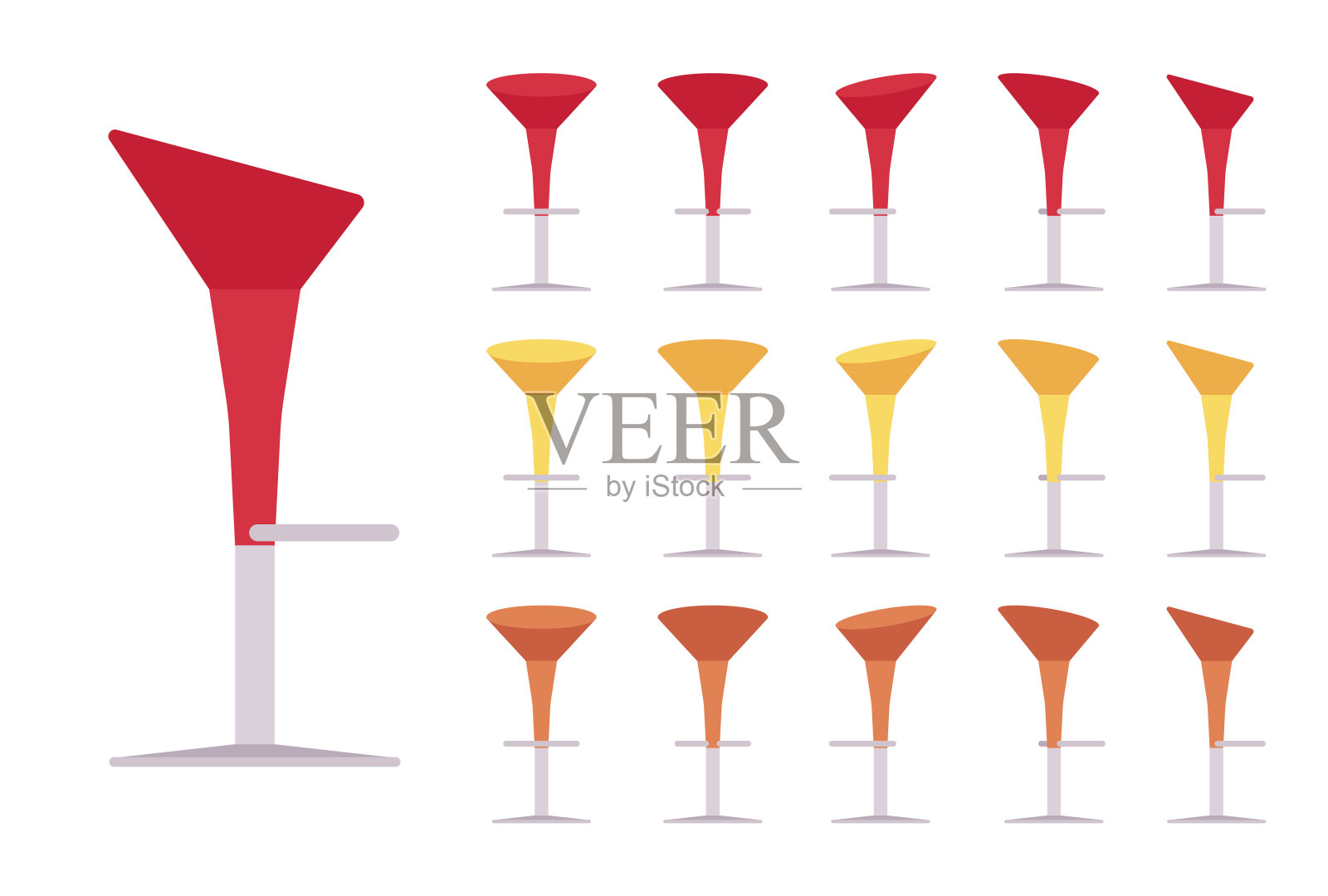 基座酒吧高脚凳集插画图片素材