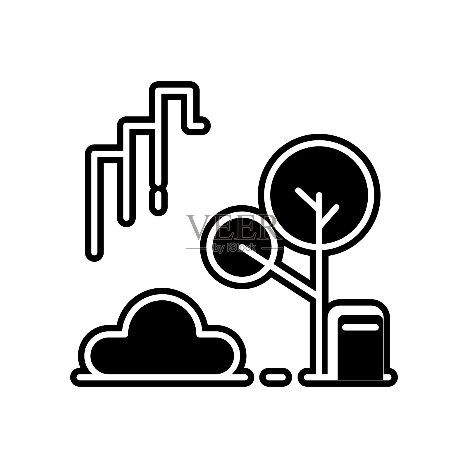 花园，绿色，公园图标。移动概念和web应用图标的教育元素。轮廓线、细线图标用于网站设计开发、应用程序开发插画图片素材