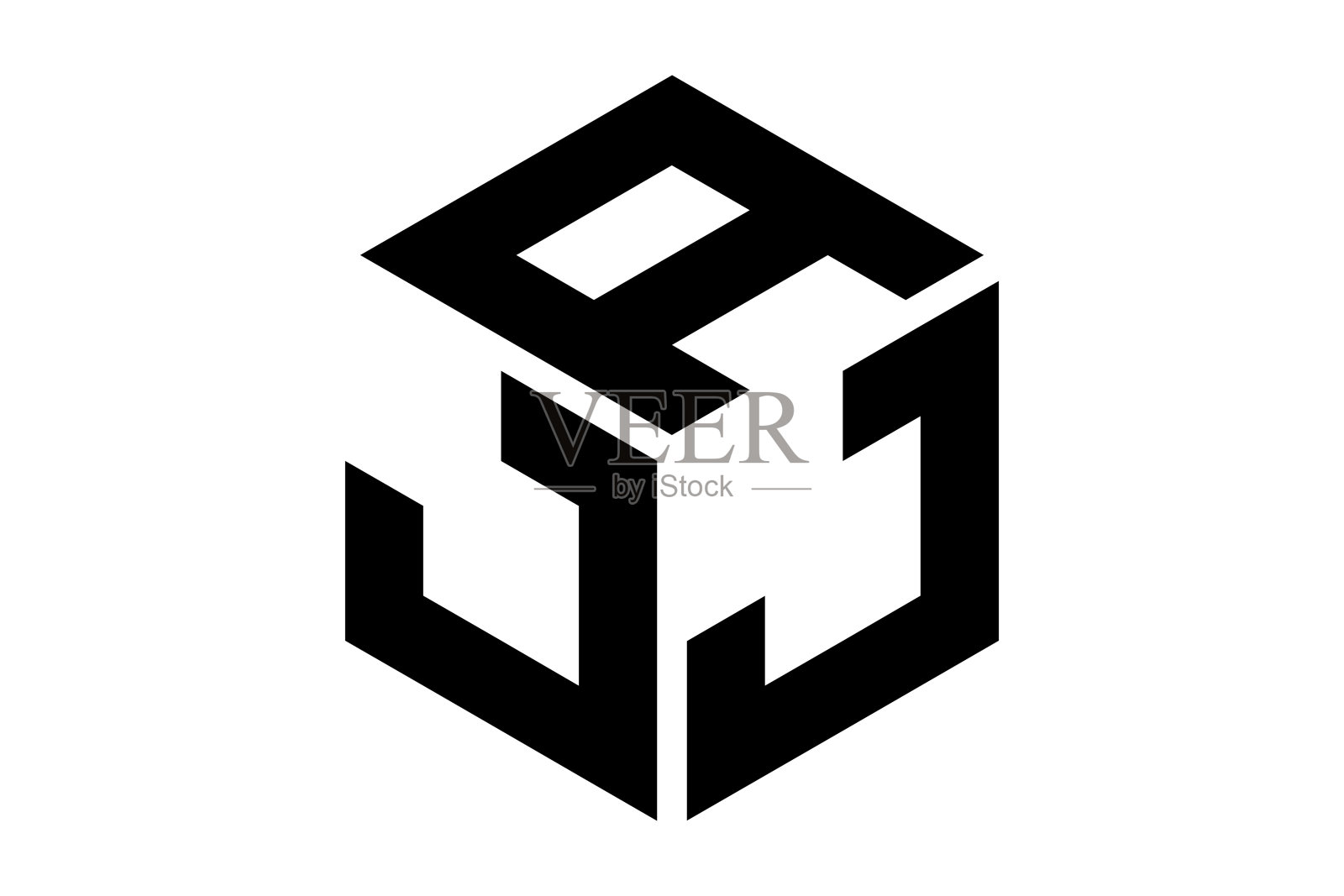 字母六边形现代首字母插画图片素材