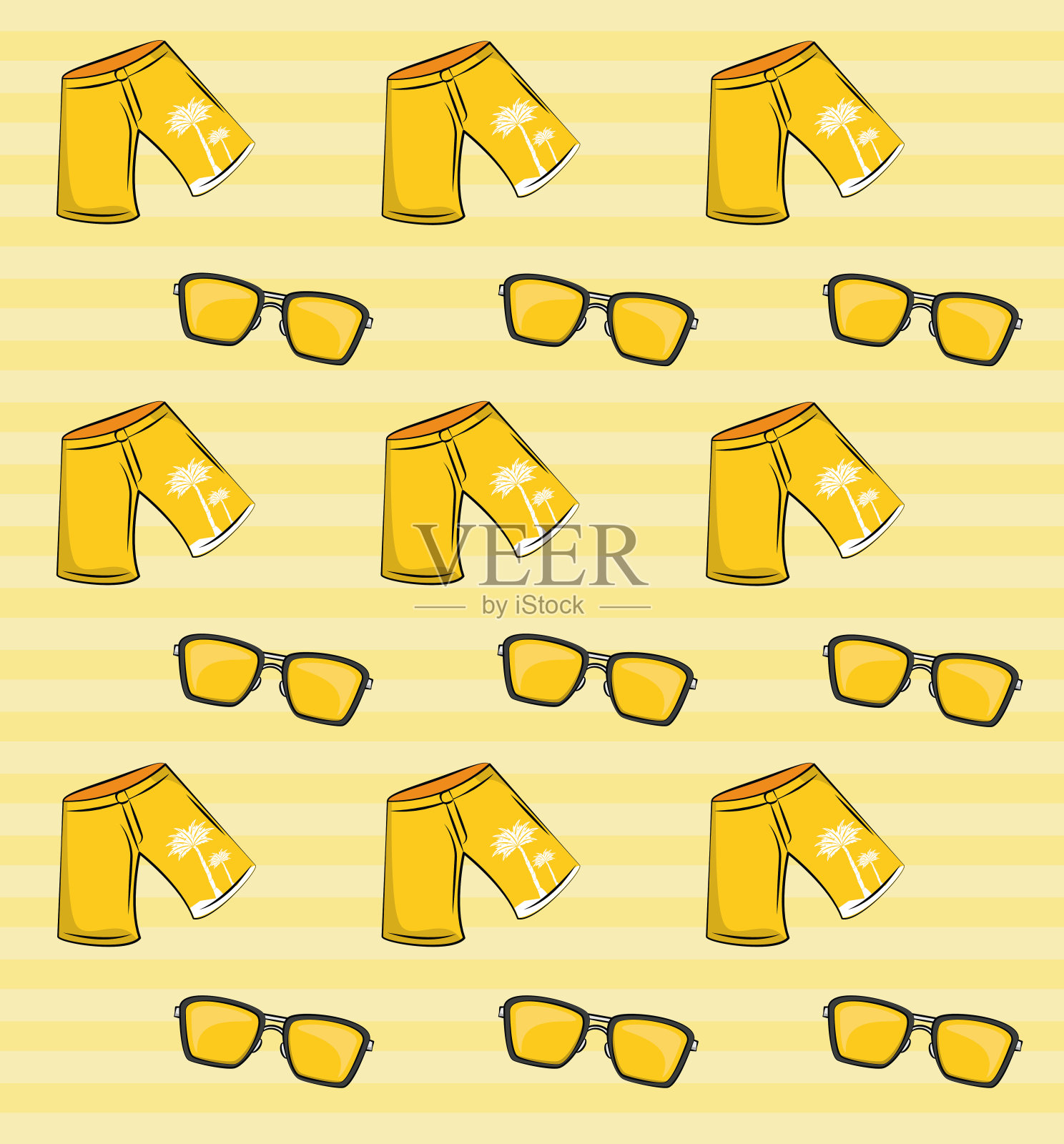 热带冲浪生活主题插画图片素材