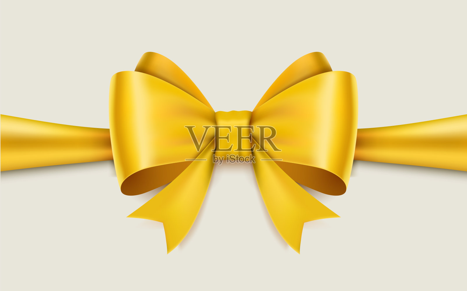 真实的黄色弓孤立在白色背景。设计元素图片