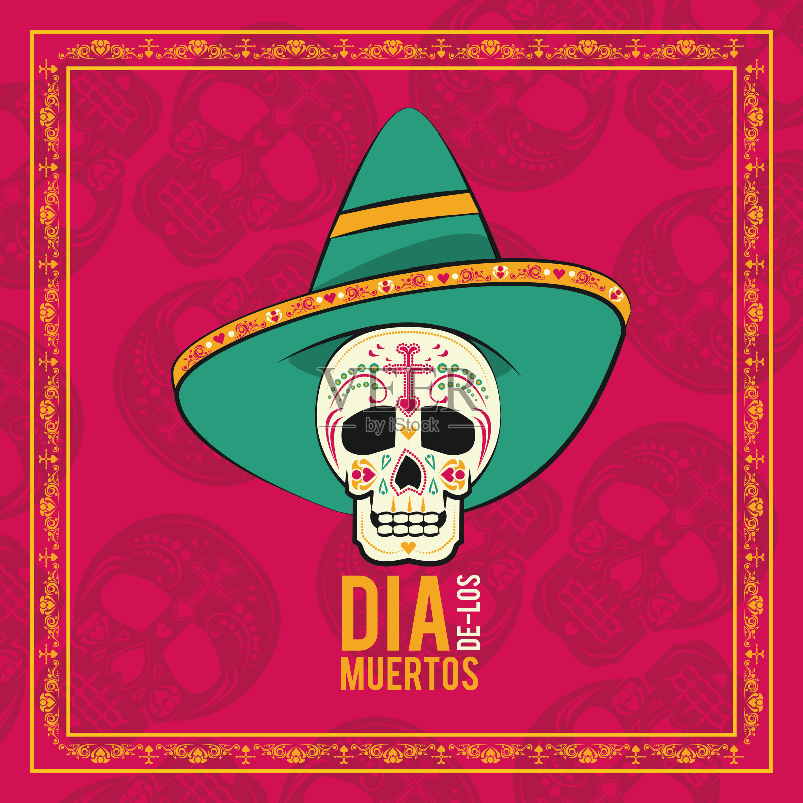 亡灵节卡片插画图片素材