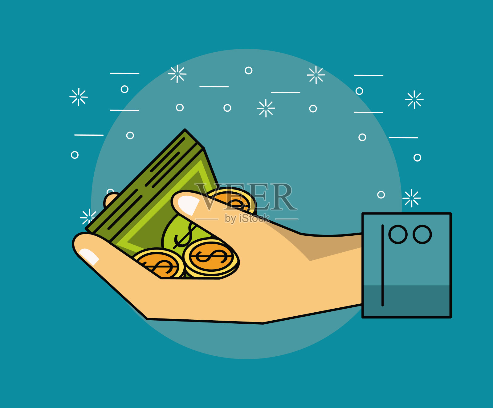 手支付卡通插画图片素材