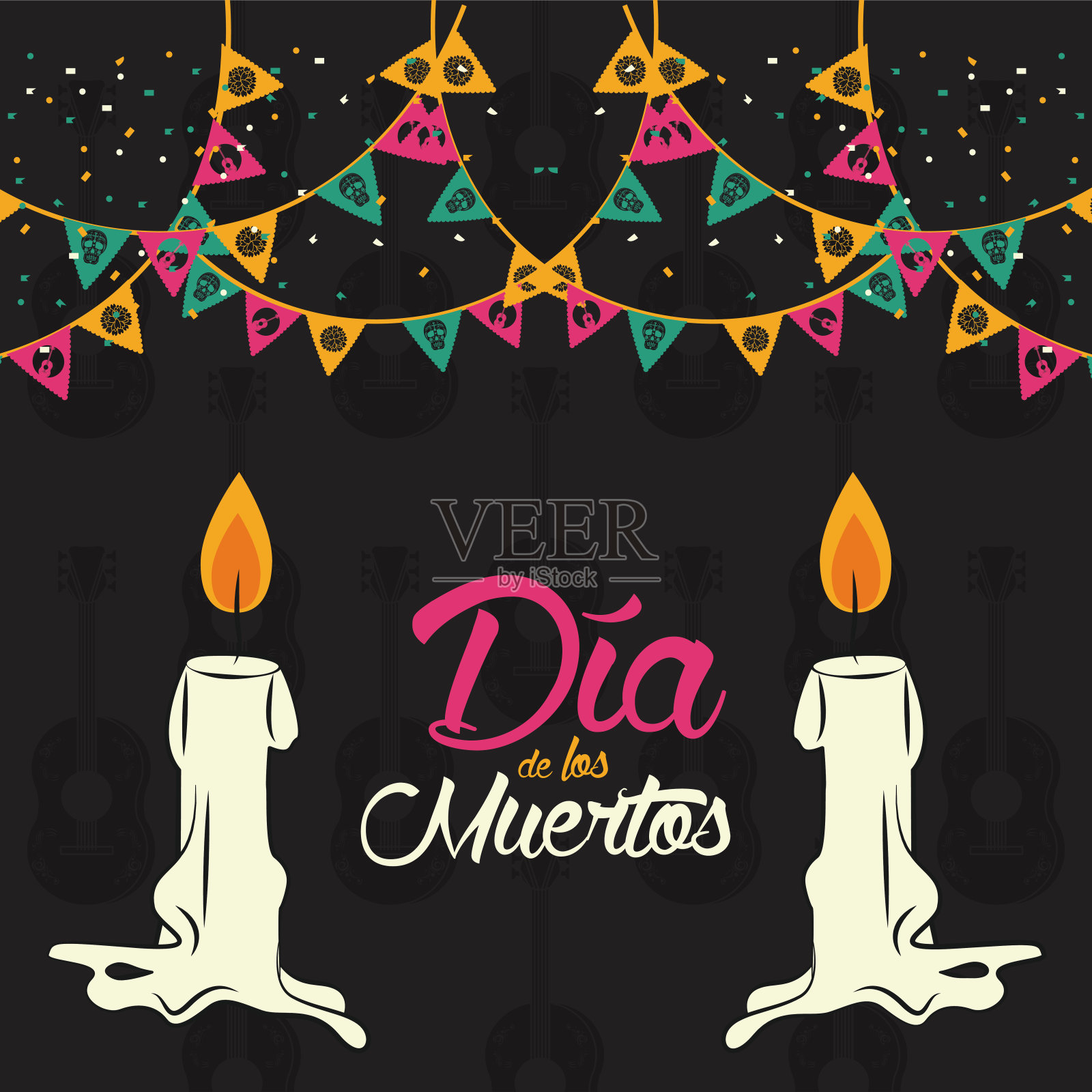 亡灵节卡片设计模板素材