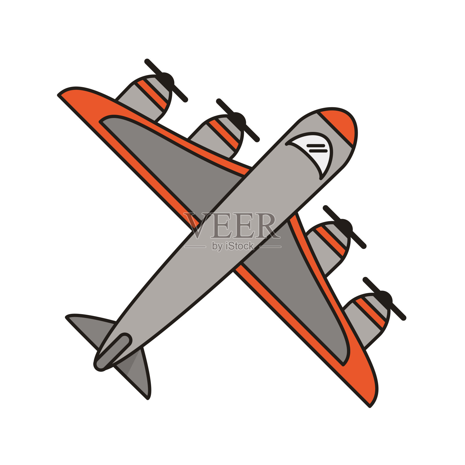 飞机视图符号隔离插画图片素材