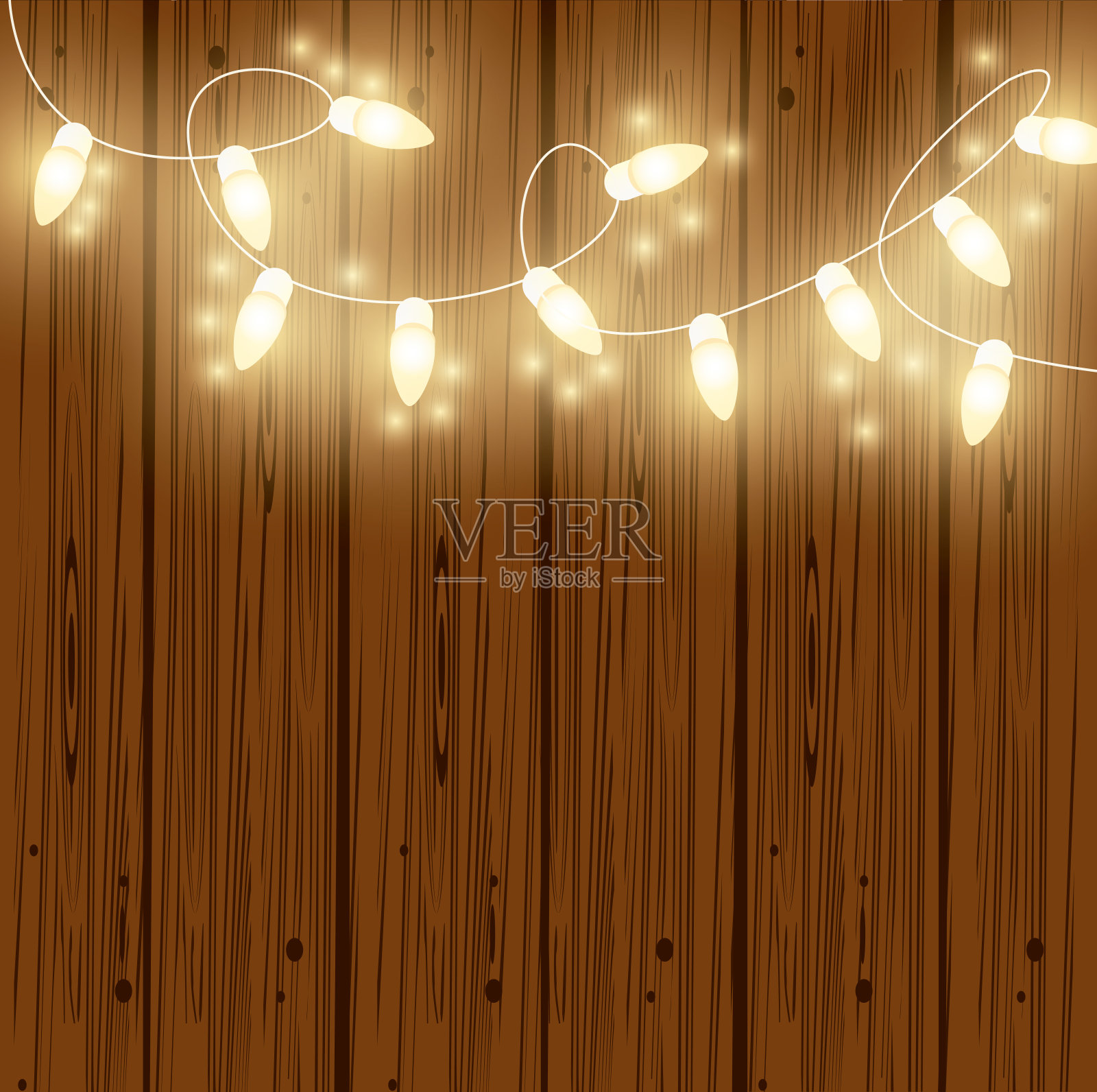 装饰用圣诞彩灯插画图片素材