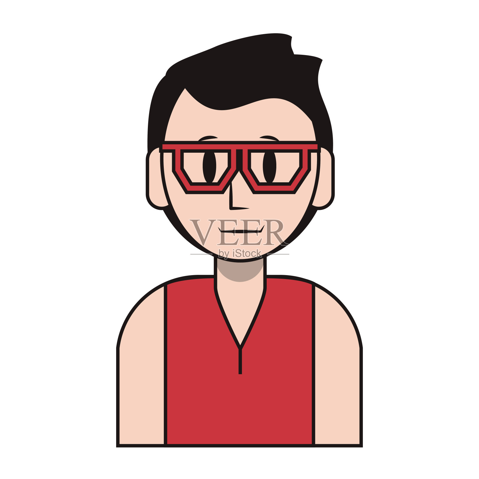 人物上半身漫画设计元素图片