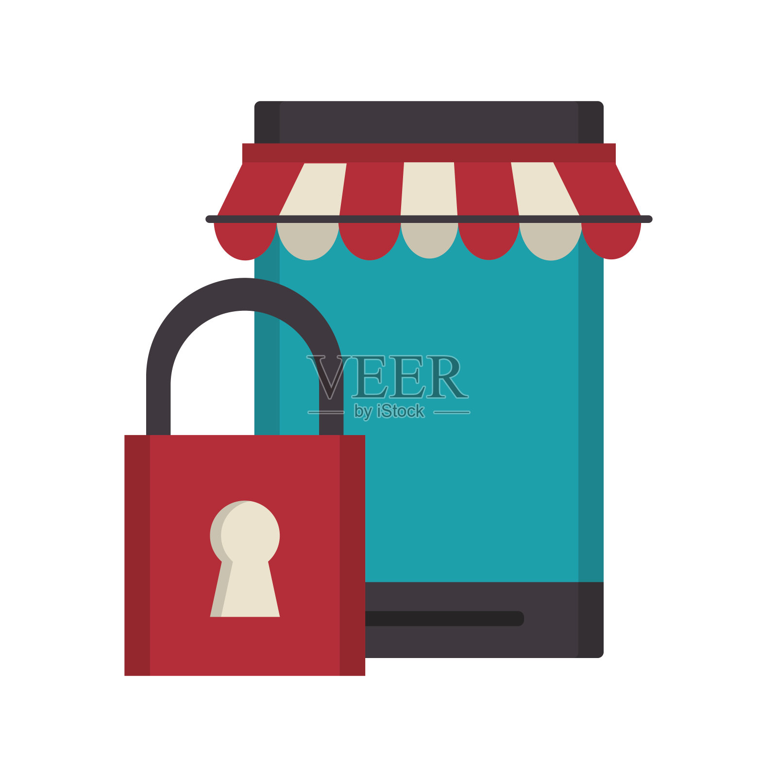 网上购物概念卡通插画图片素材