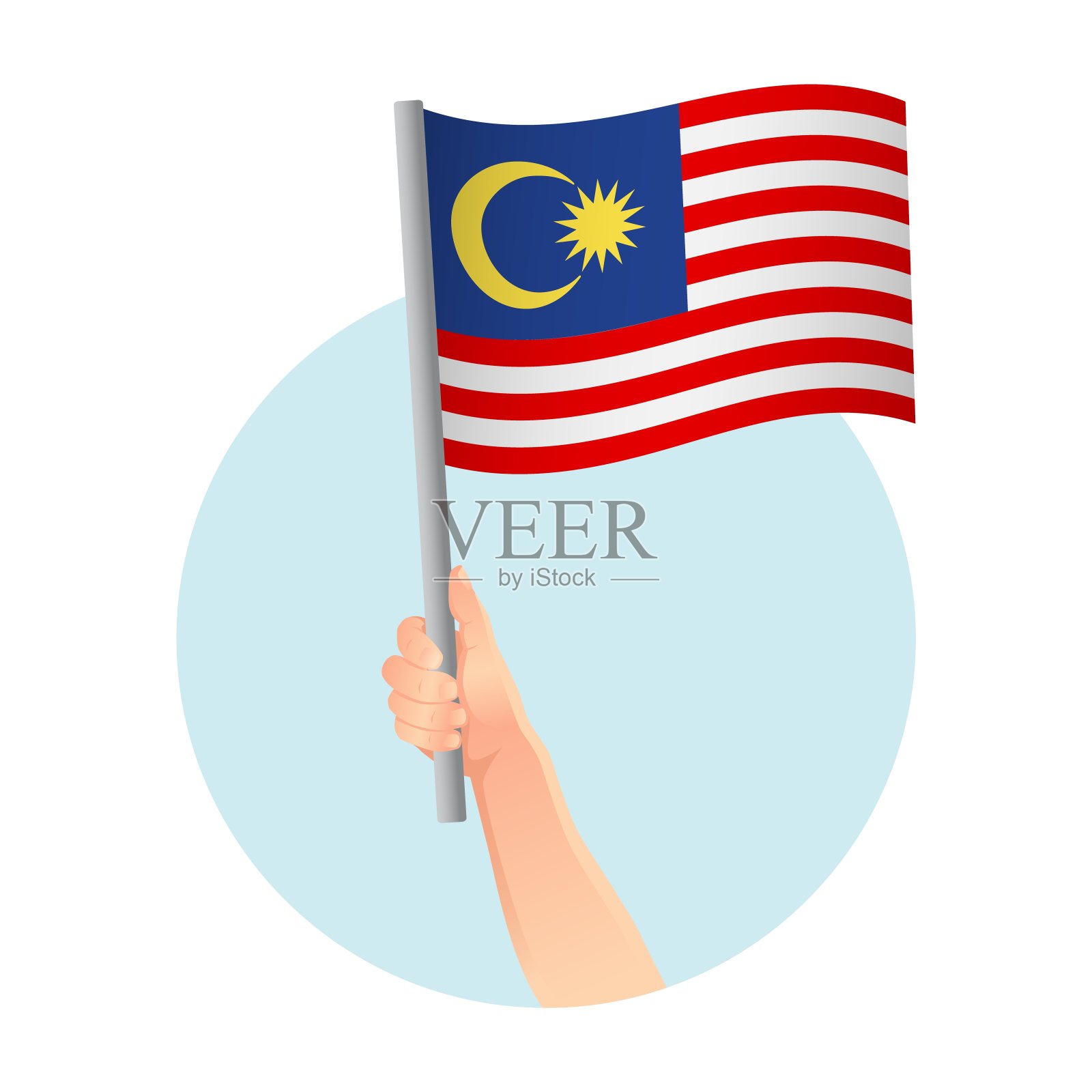 手里拿着国旗插画图片素材