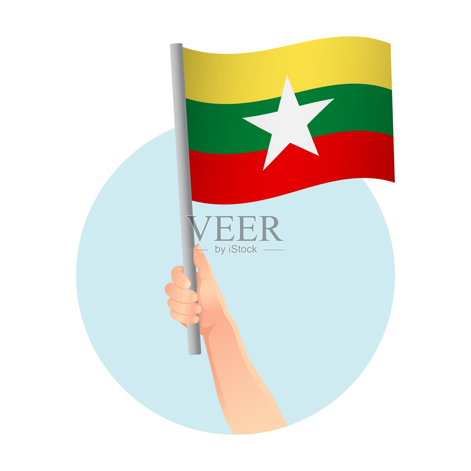 手里拿着国旗插画图片素材