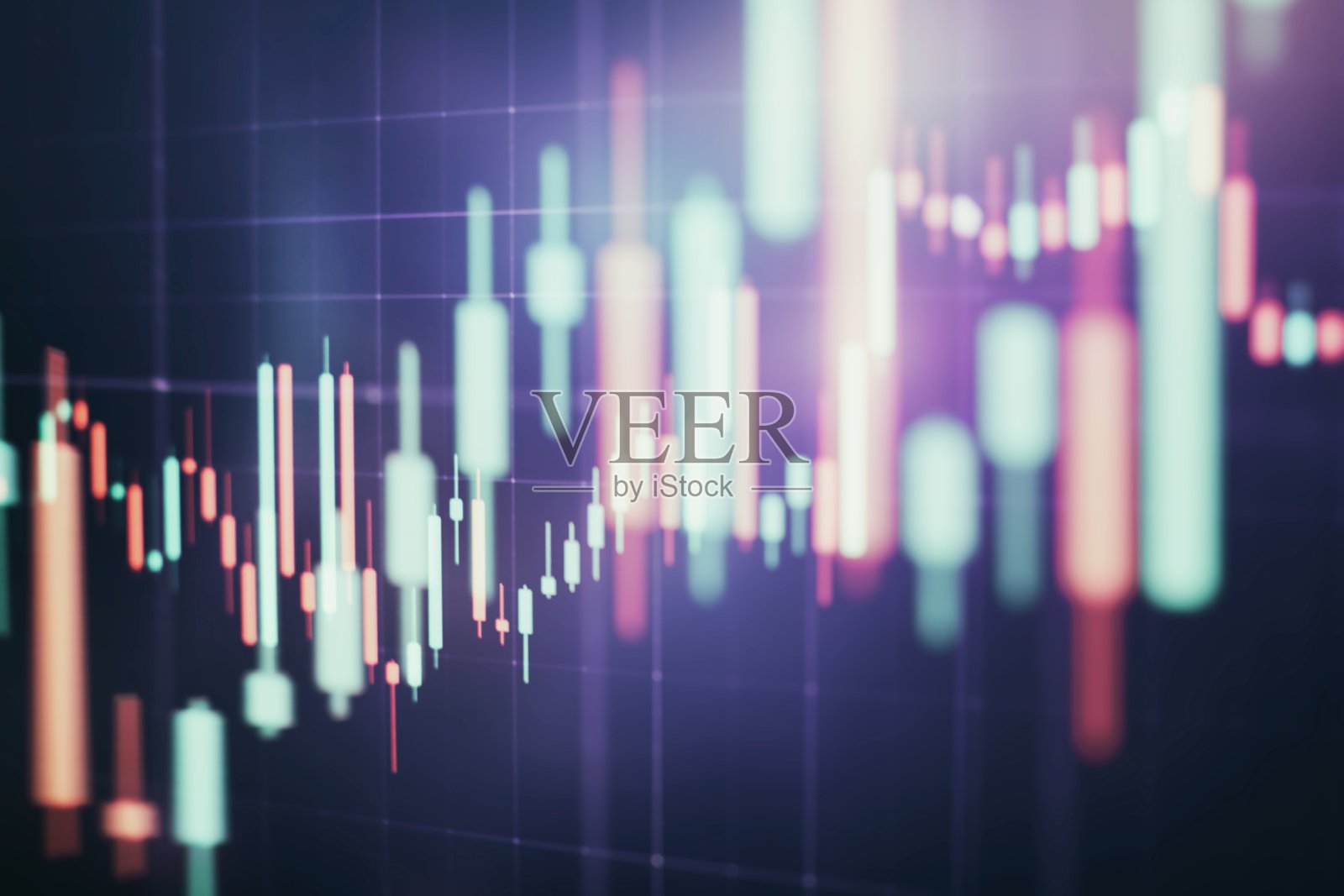 包括市场分析在内的监测数据。条形图，图表，财务数字。外汇图表。照片摄影图片