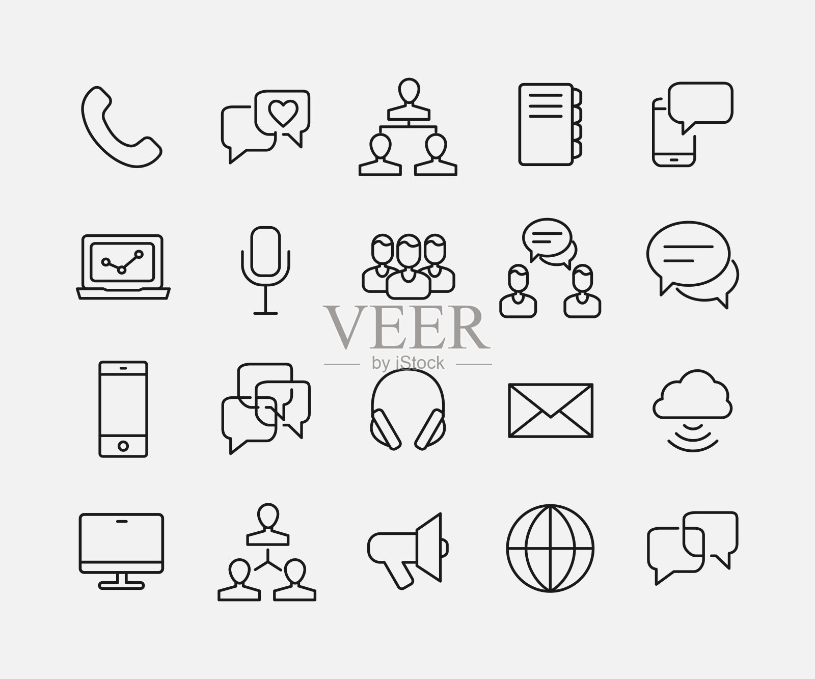 高级通讯线路图标集。图标素材