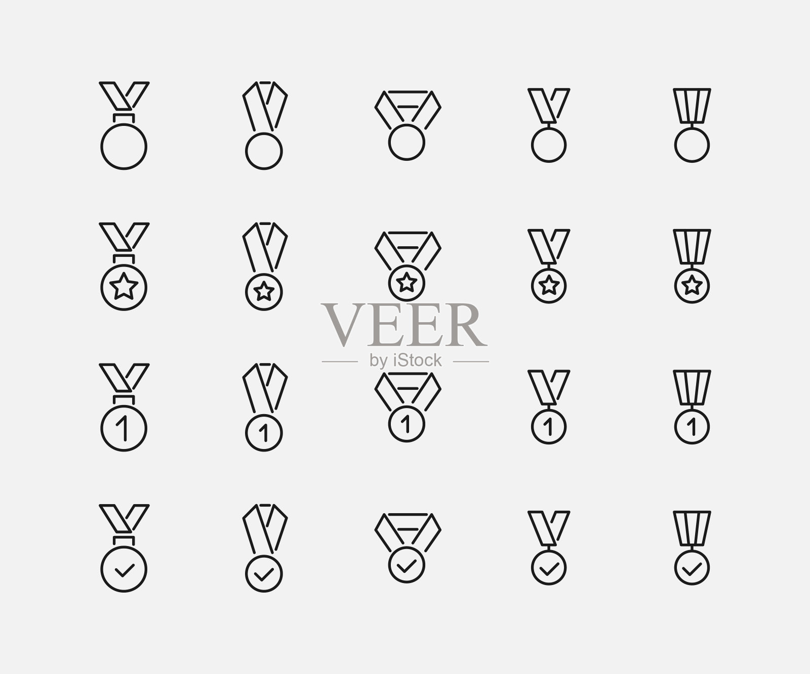 奖章相关的矢量图标集图标素材