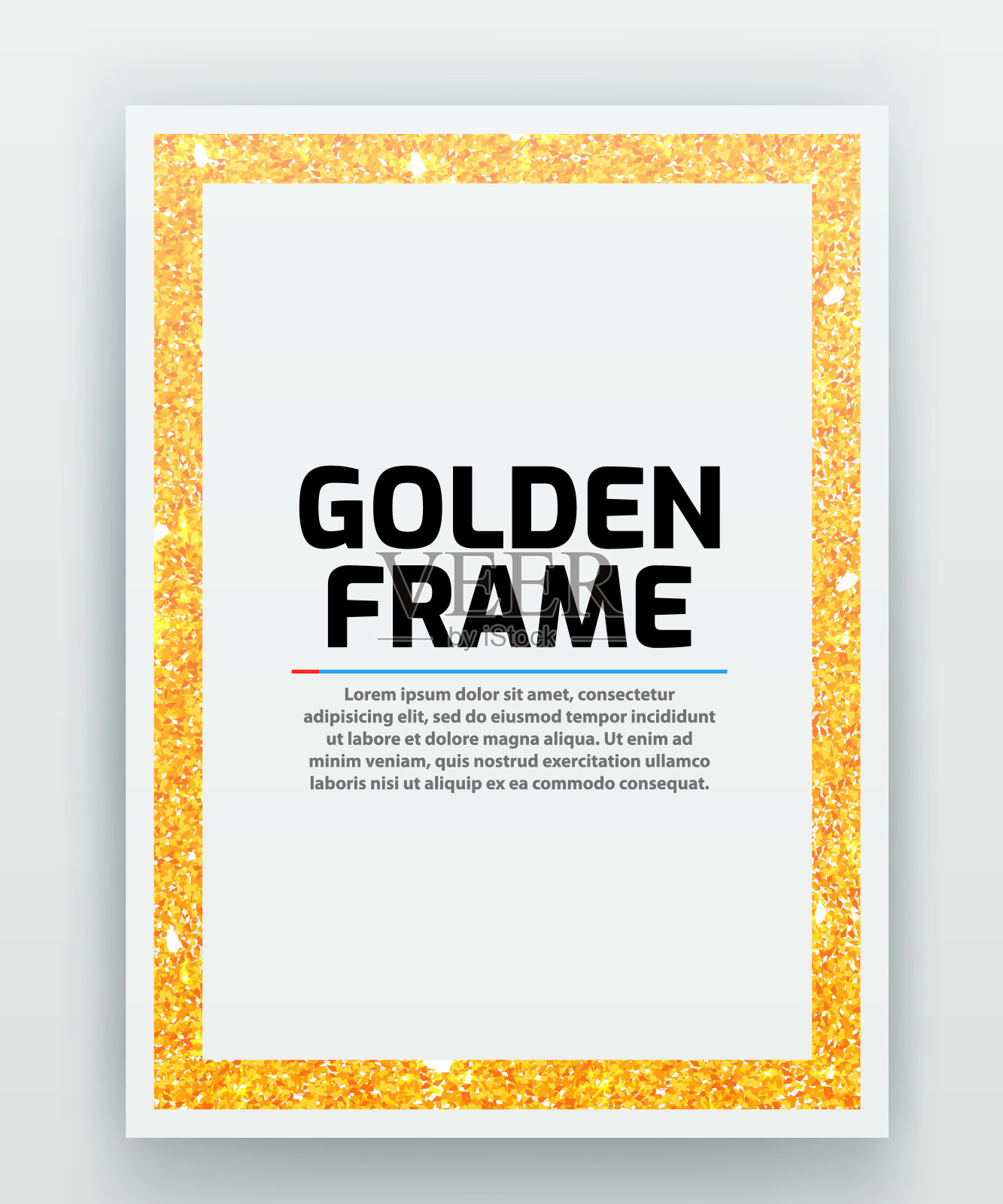 空白纸与现代金色矢量框架。金属梯度。证书的模板。优雅的颜色。优质的质量。插画图片素材