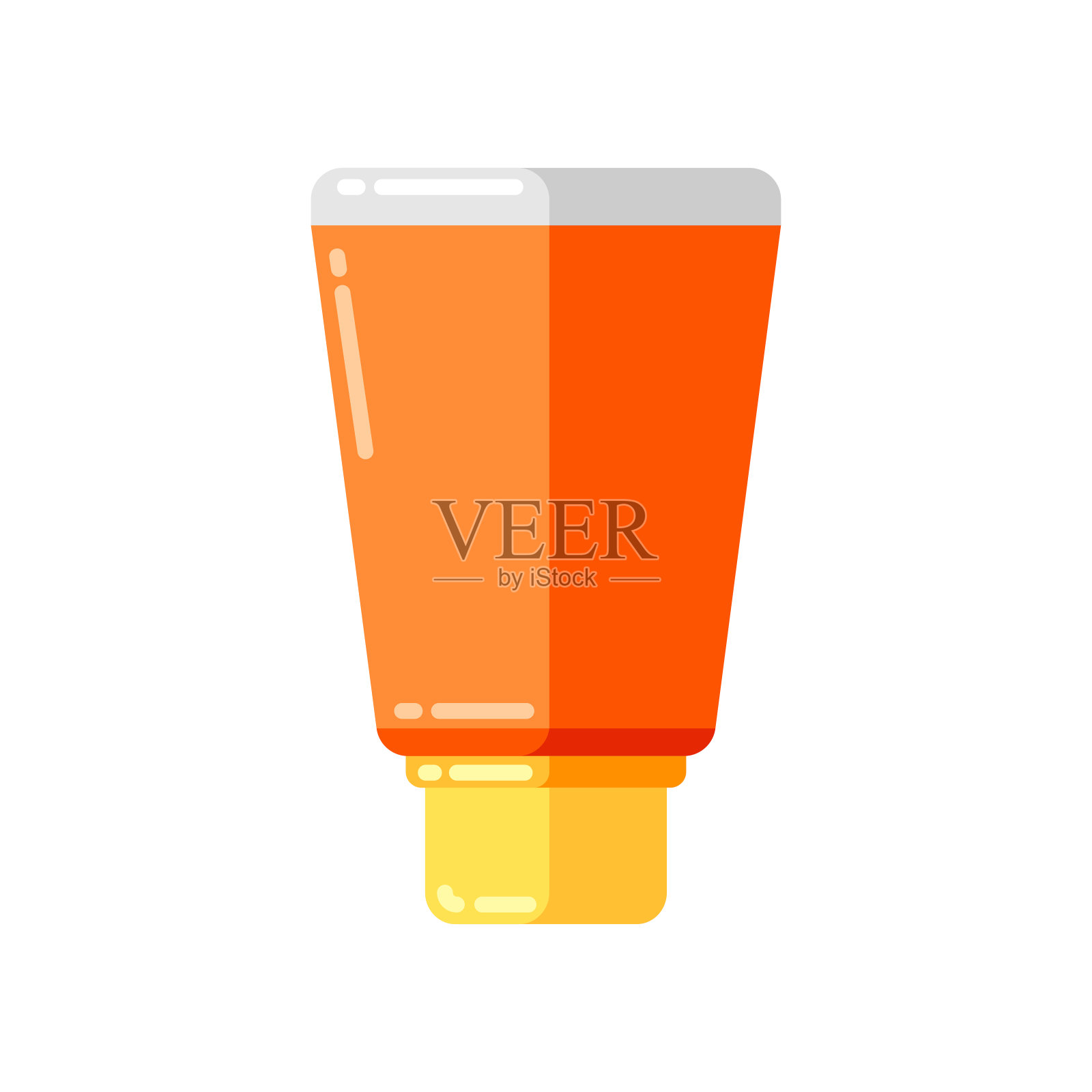 药膏管图标在扁平风格。插画图片素材