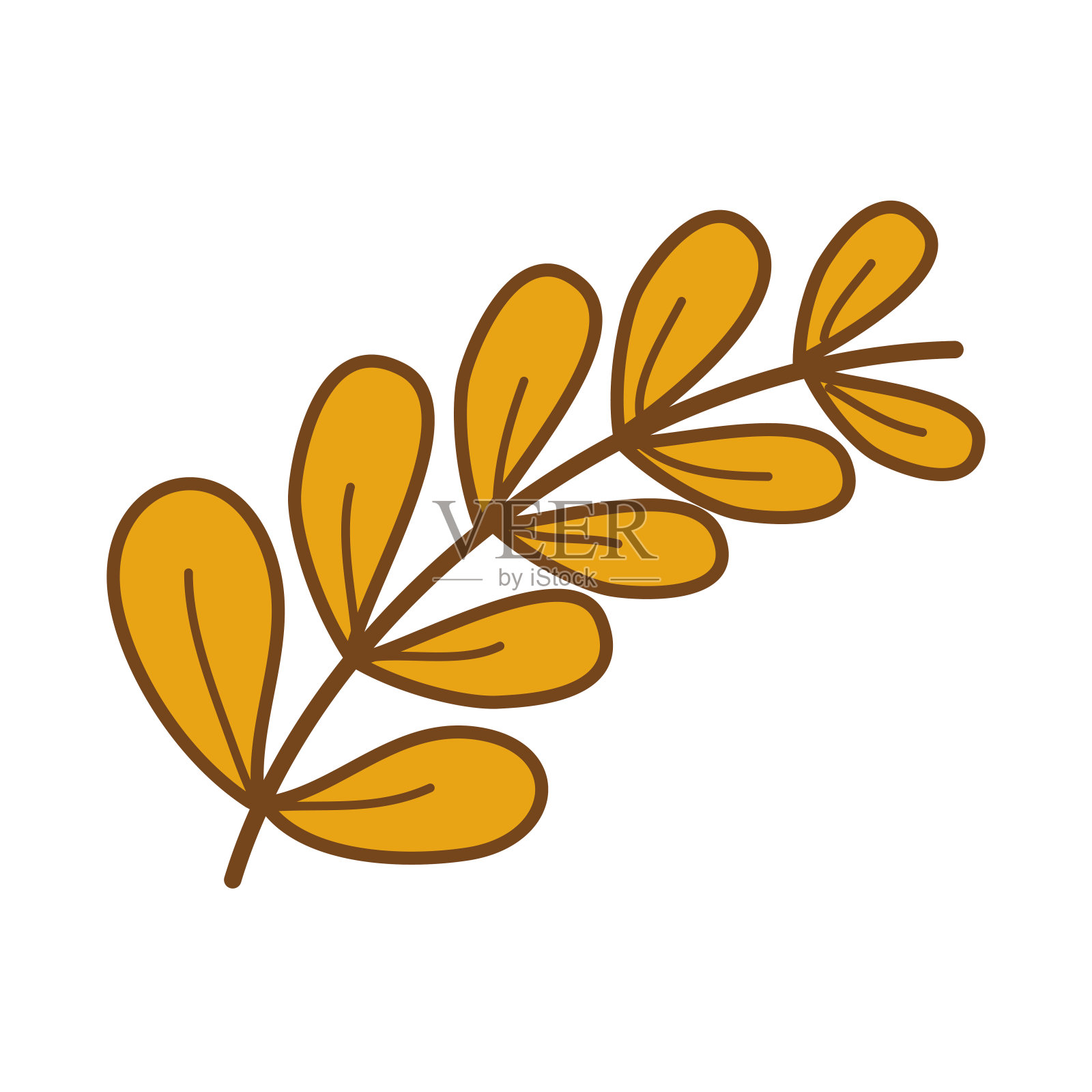 带有叶子的树枝图标设计元素图片