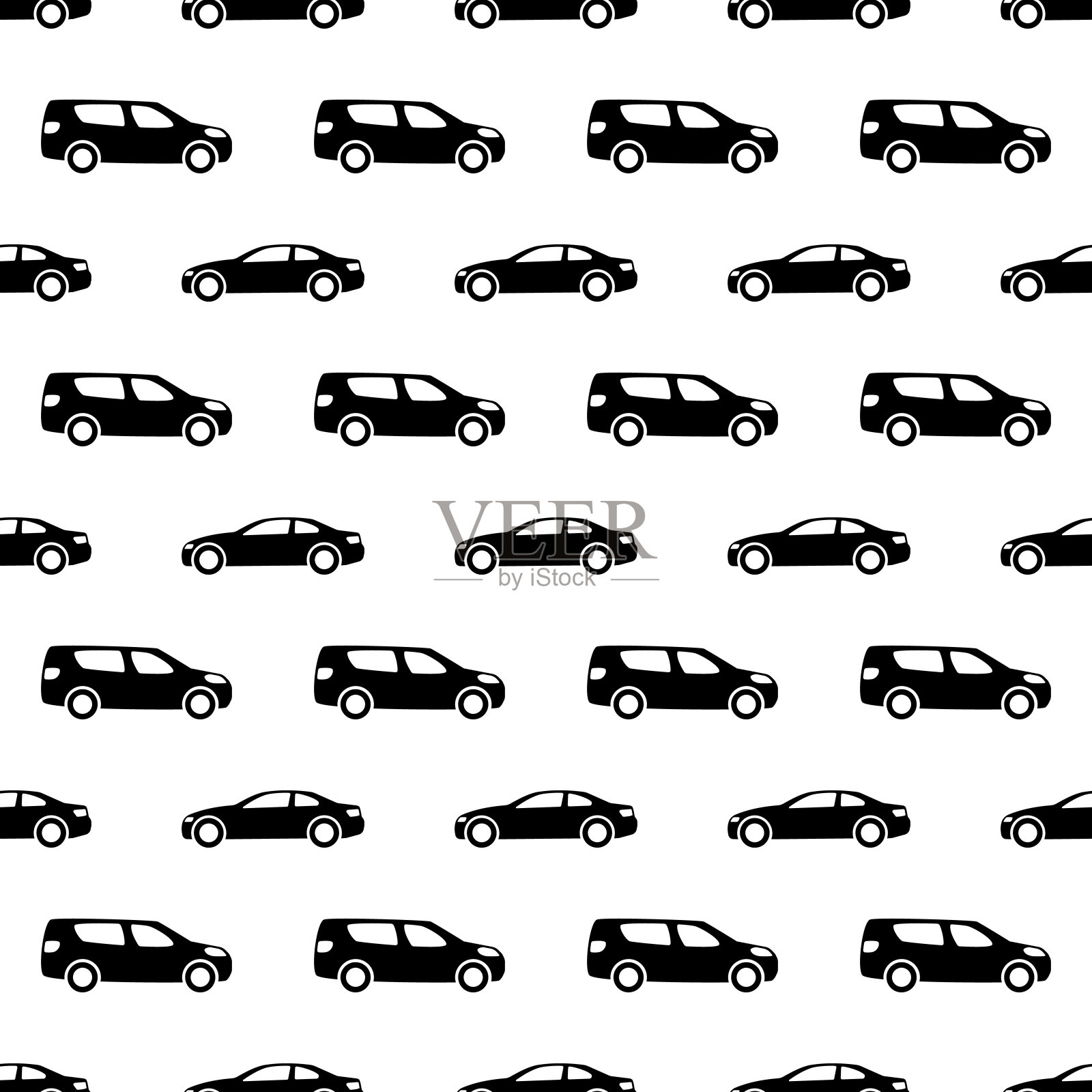 无缝模式与汽车插画图片素材
