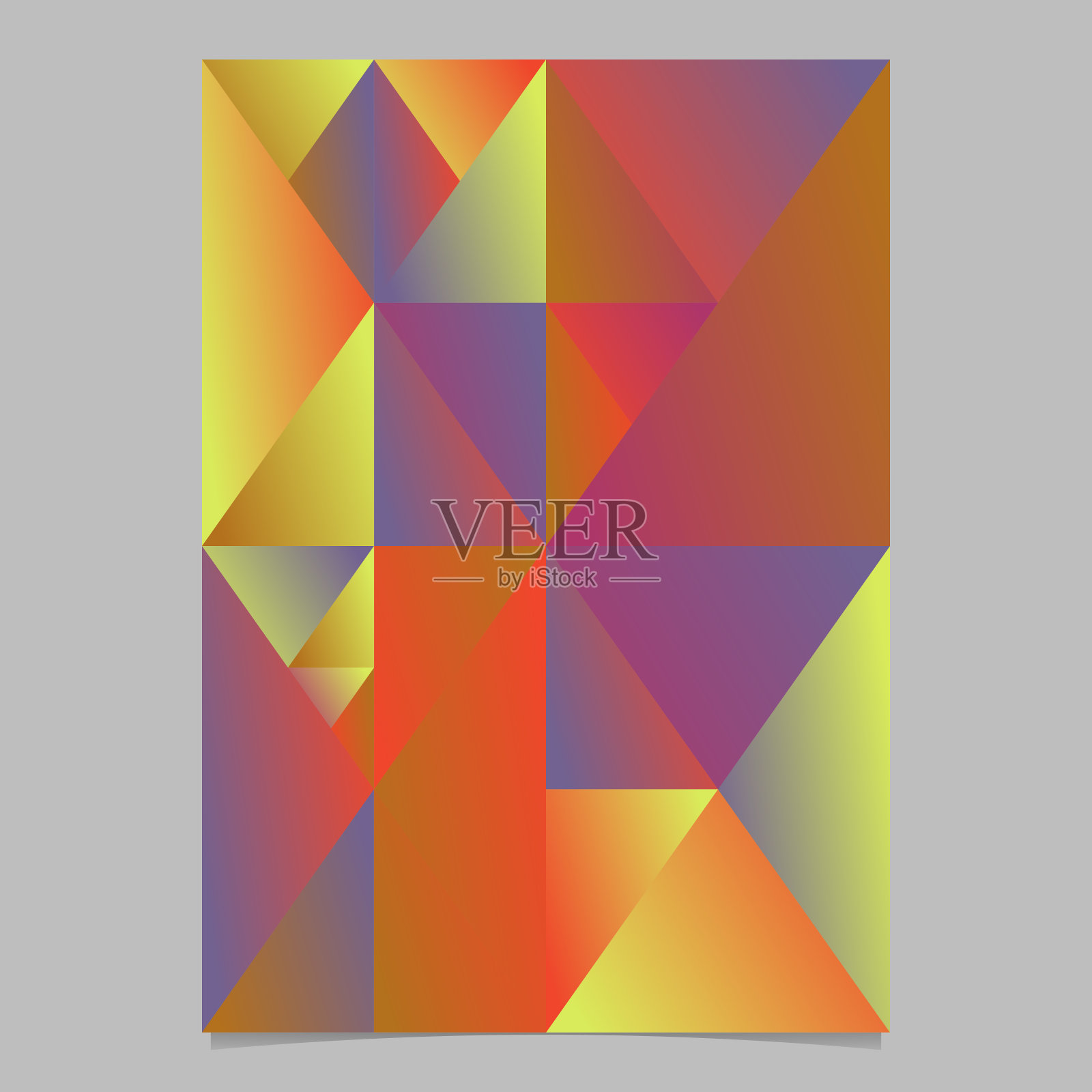 多边形梯度三角形镶嵌页面模板设计插画图片素材