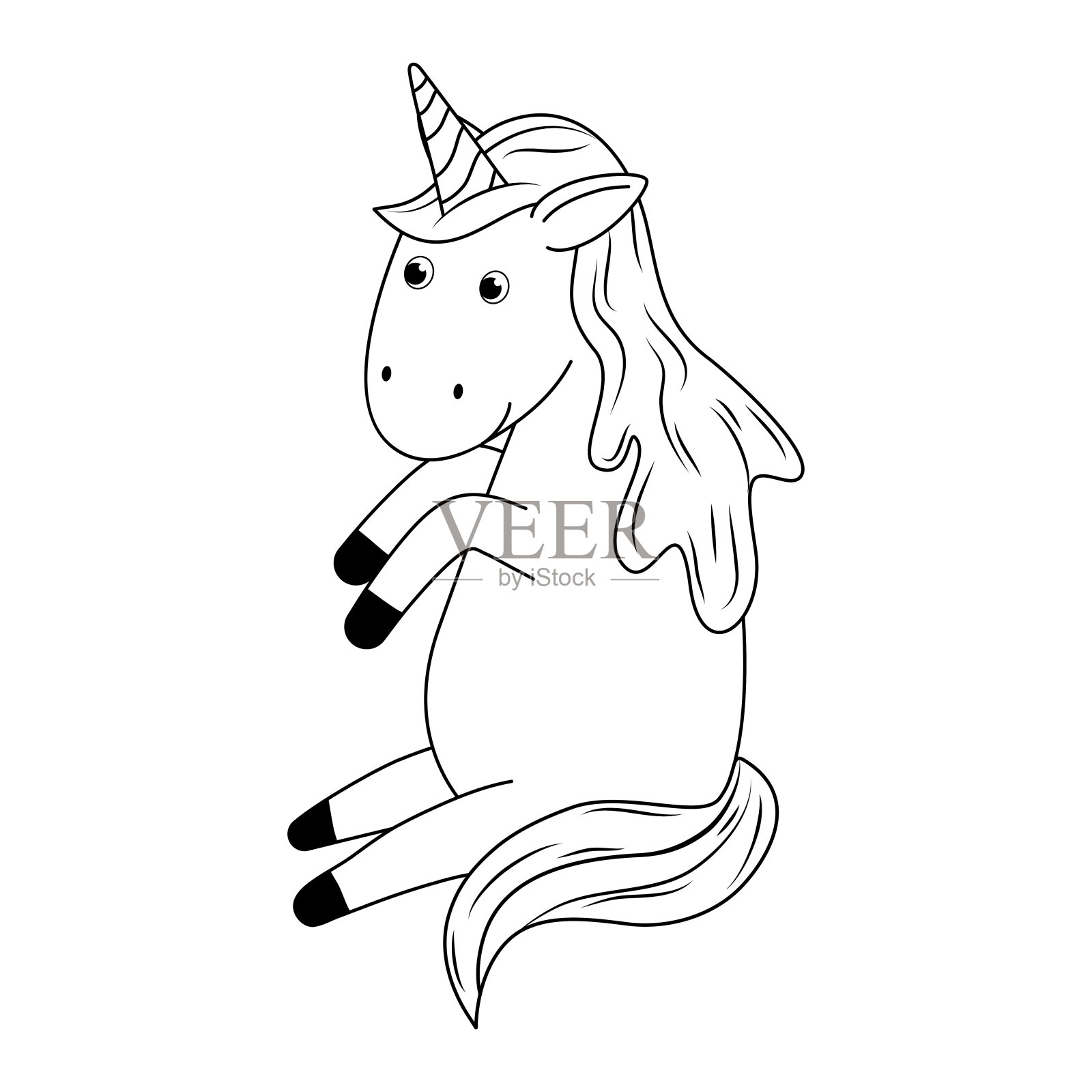 可爱的童话独角兽角色设计元素图片