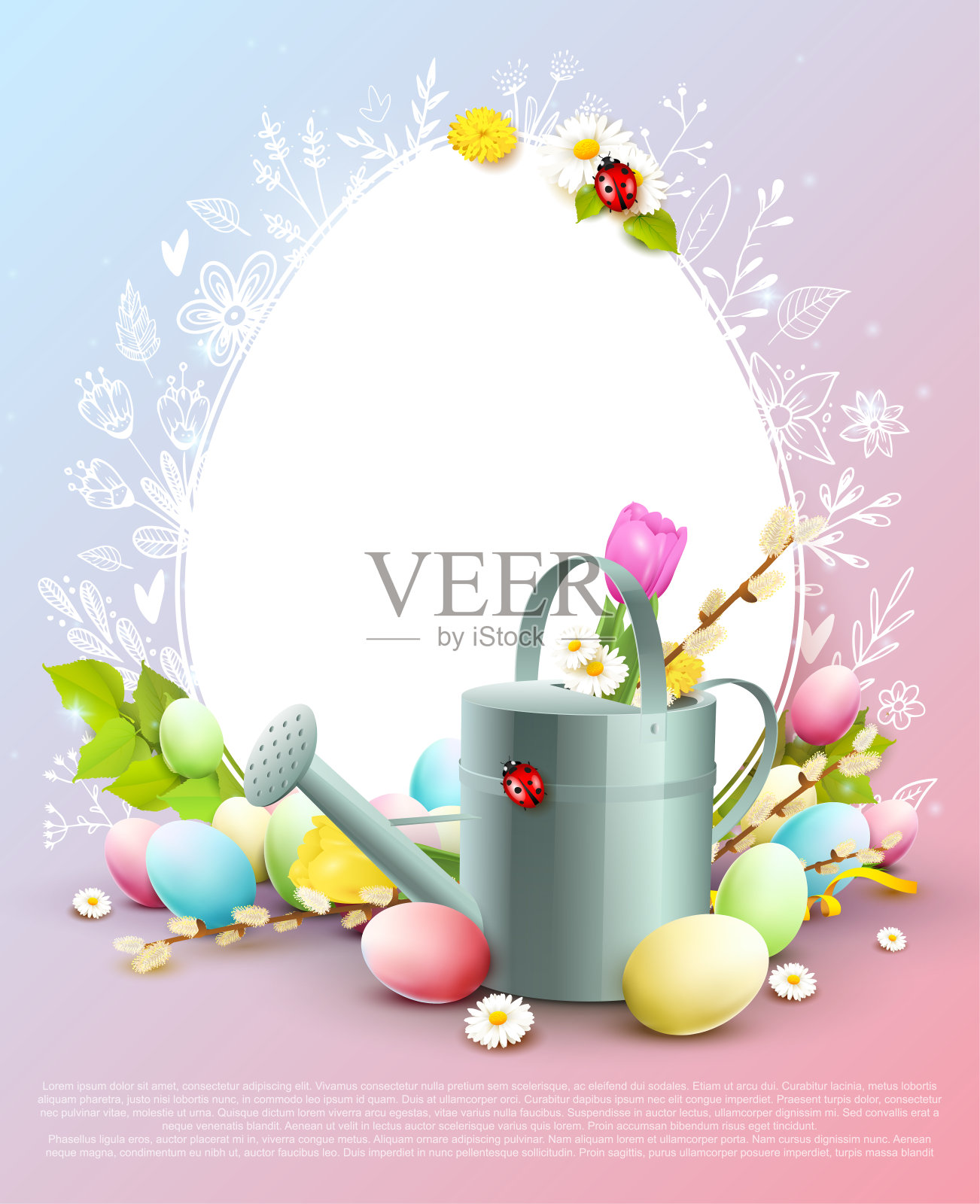 可爱的复活节贺卡插画图片素材