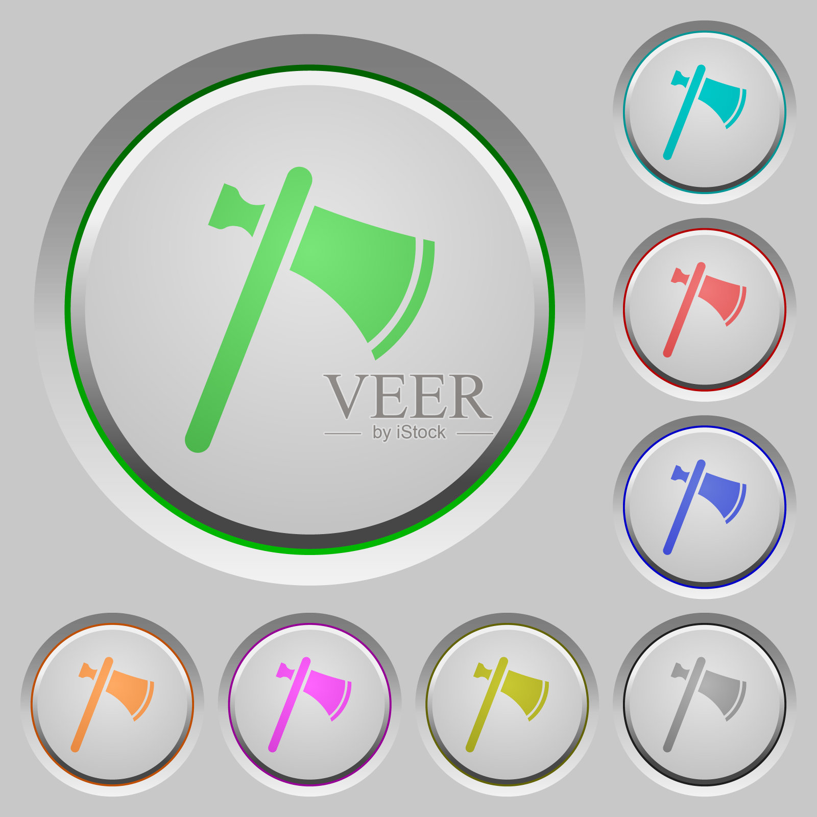 单个战斧按钮插画图片素材