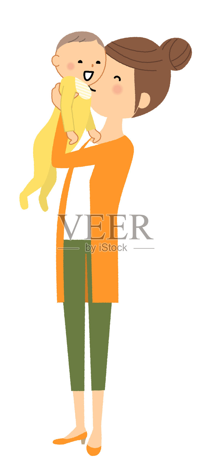 母亲和婴儿插画图片素材