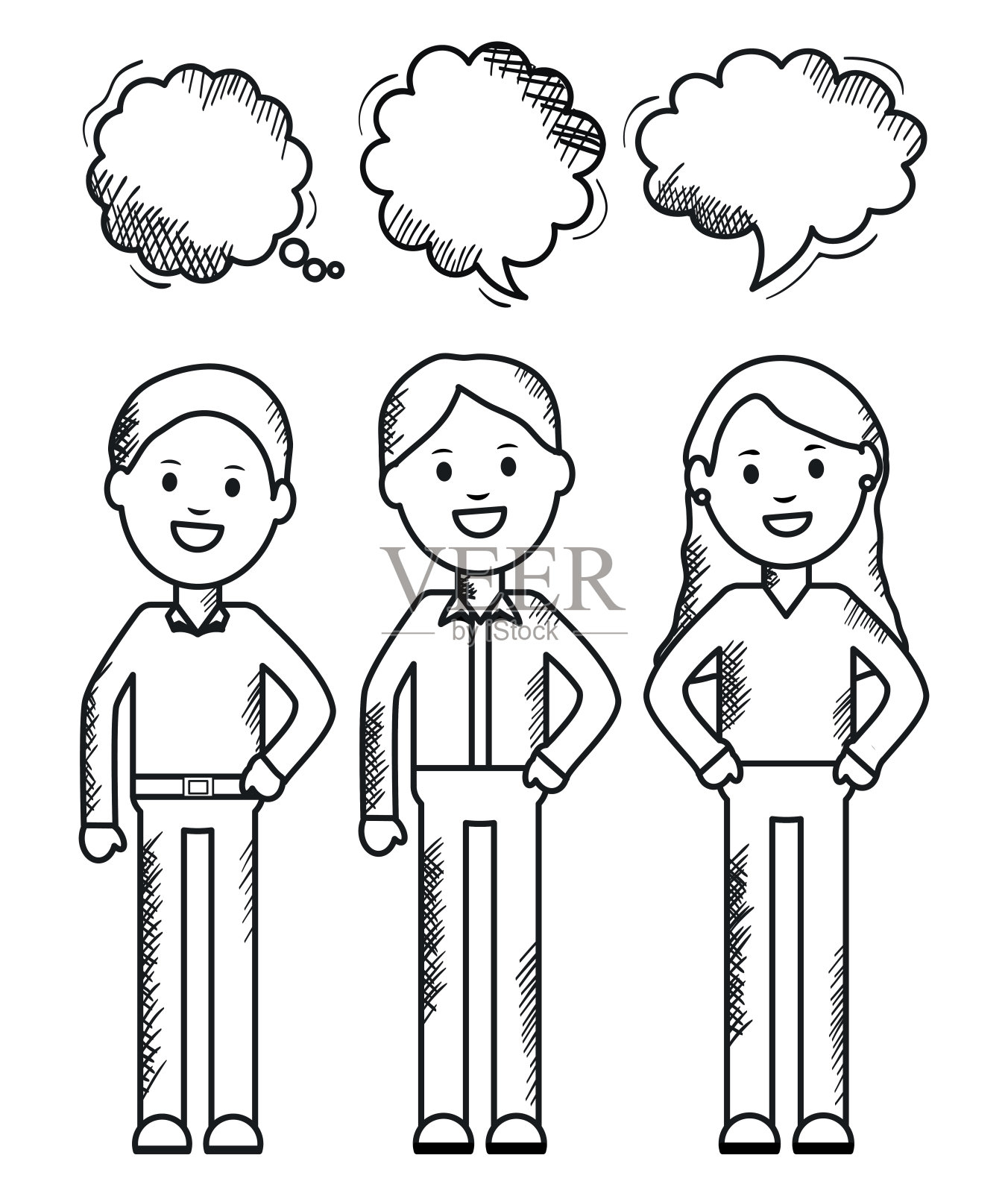 有言语泡沫的年轻人设计元素图片