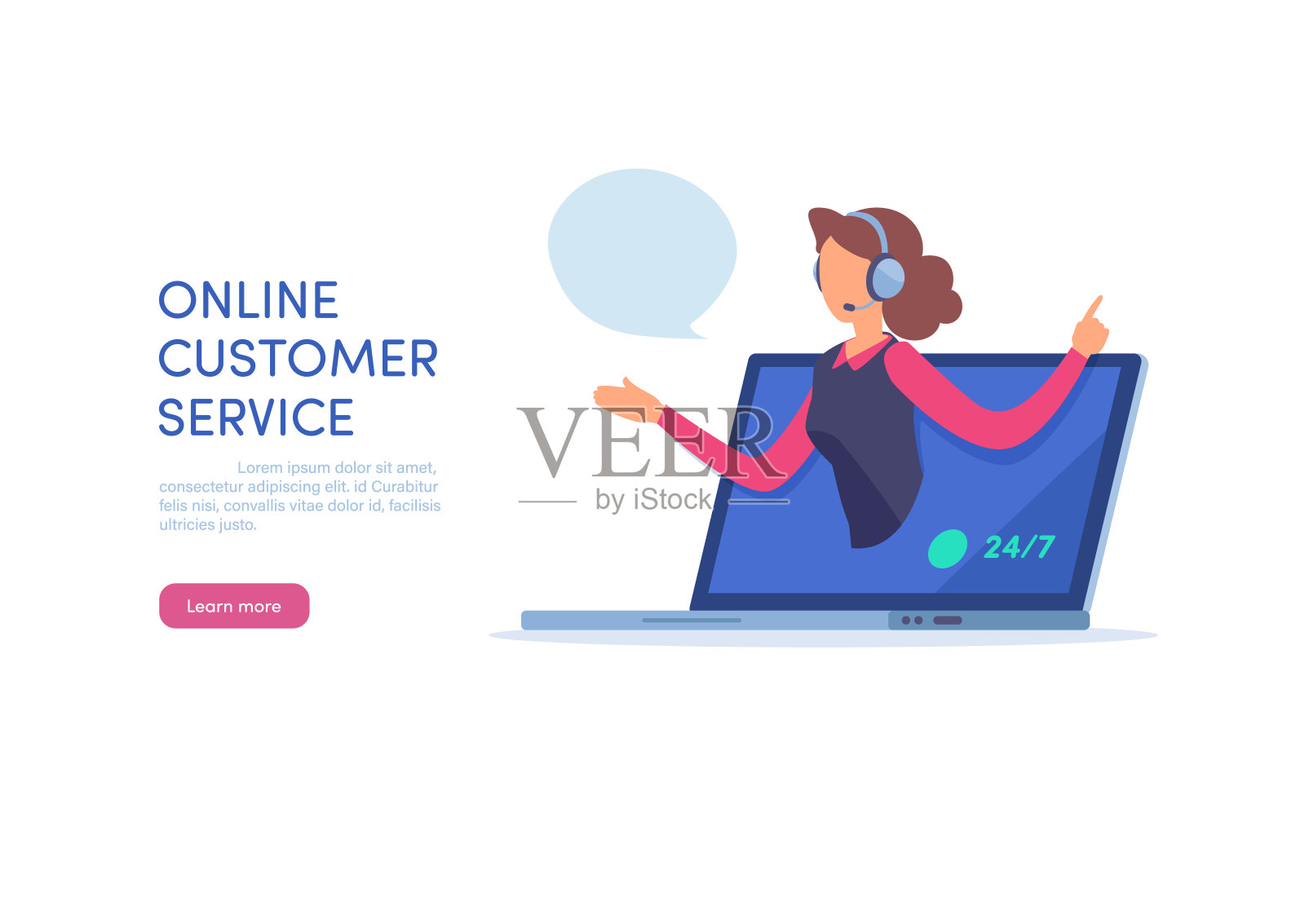 人物矢量插画：扁平卡通人物，着陆页模板插画图片素材