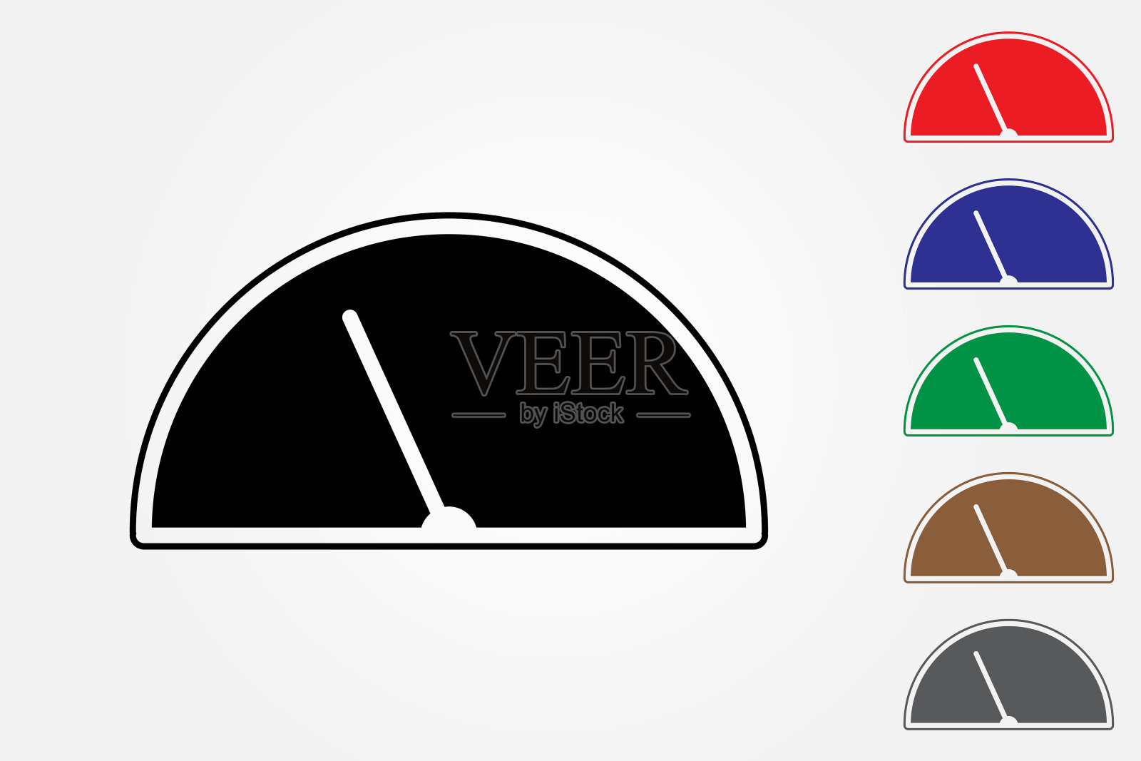 一套彩色矢量速度表与简单的设计在白色背景插图插画图片素材