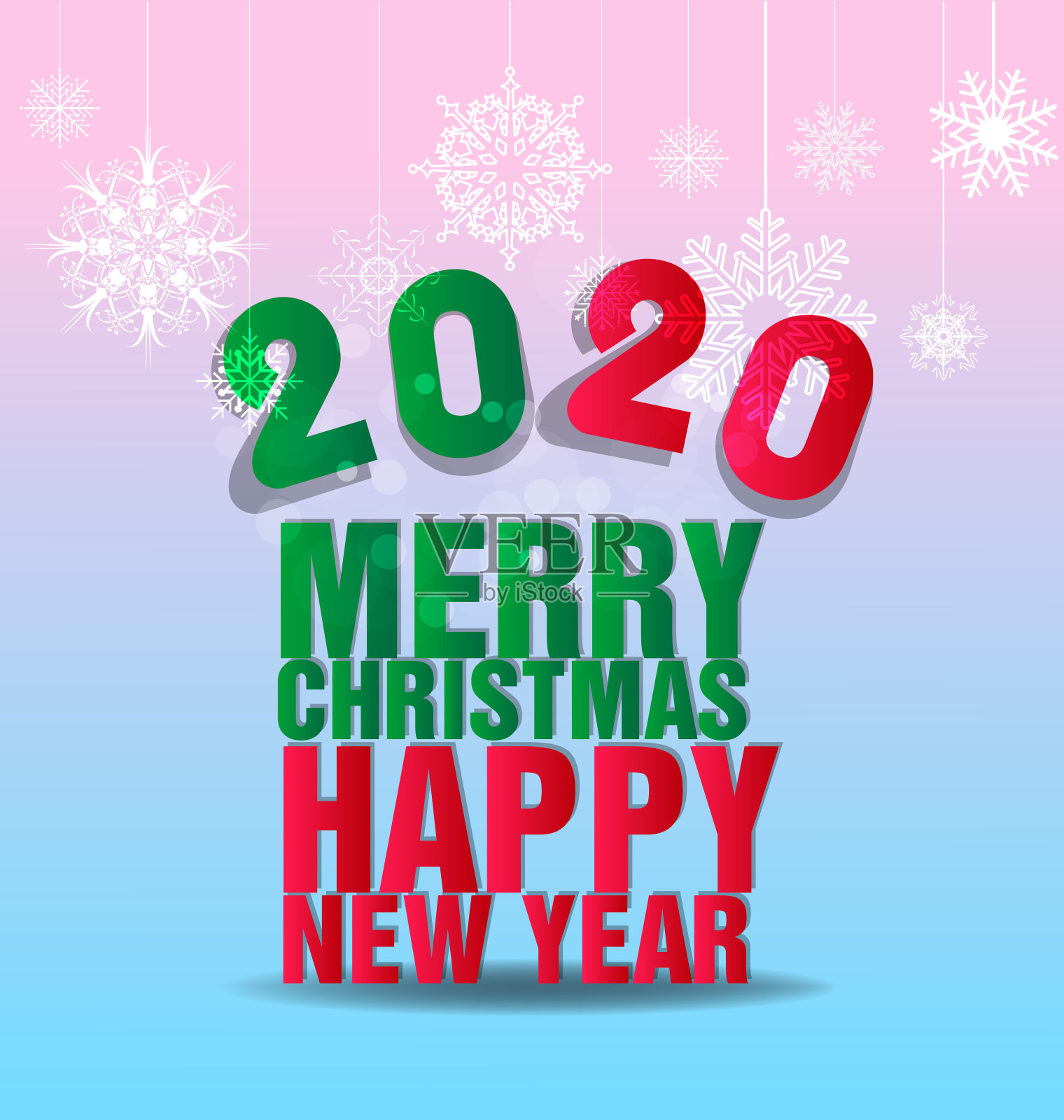 2020年新年快乐。鼠年插画图片素材