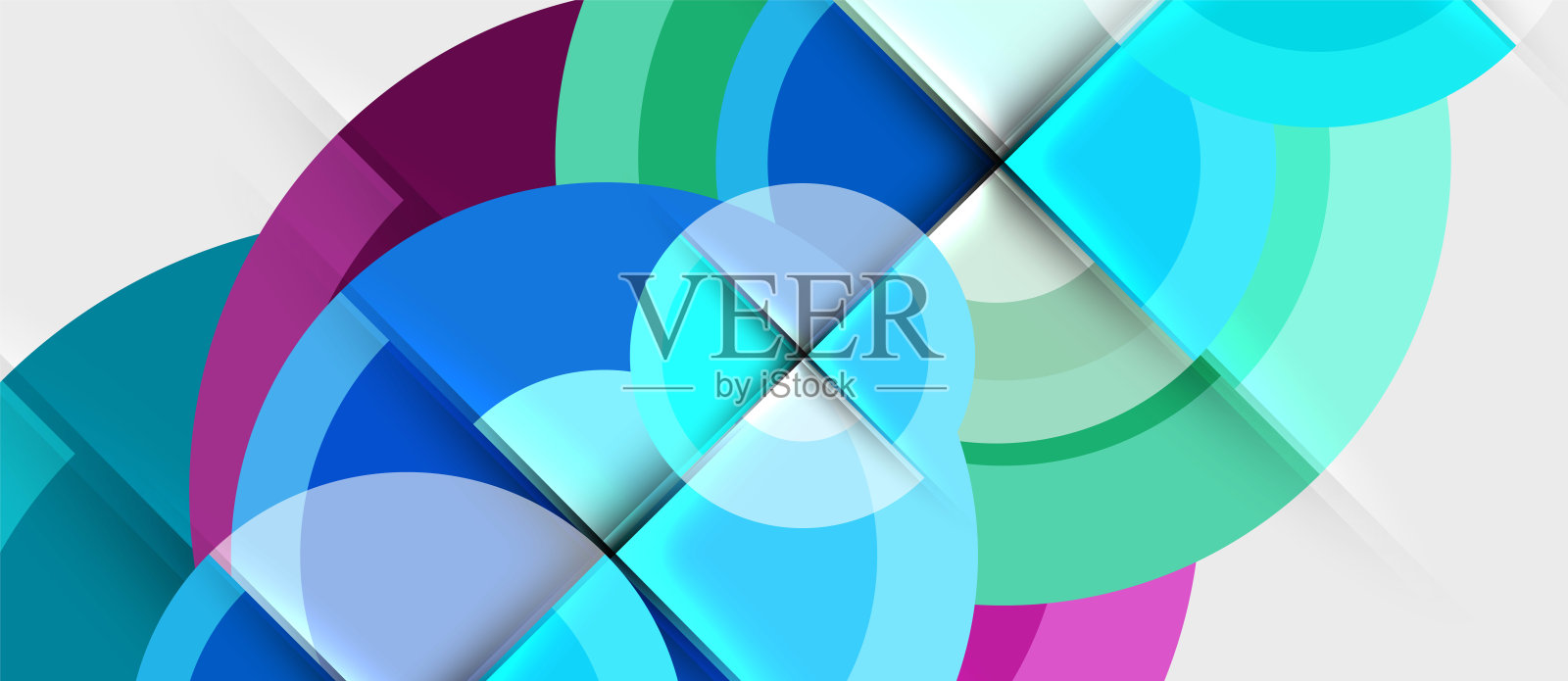 几何设计抽象背景-圆插画图片素材