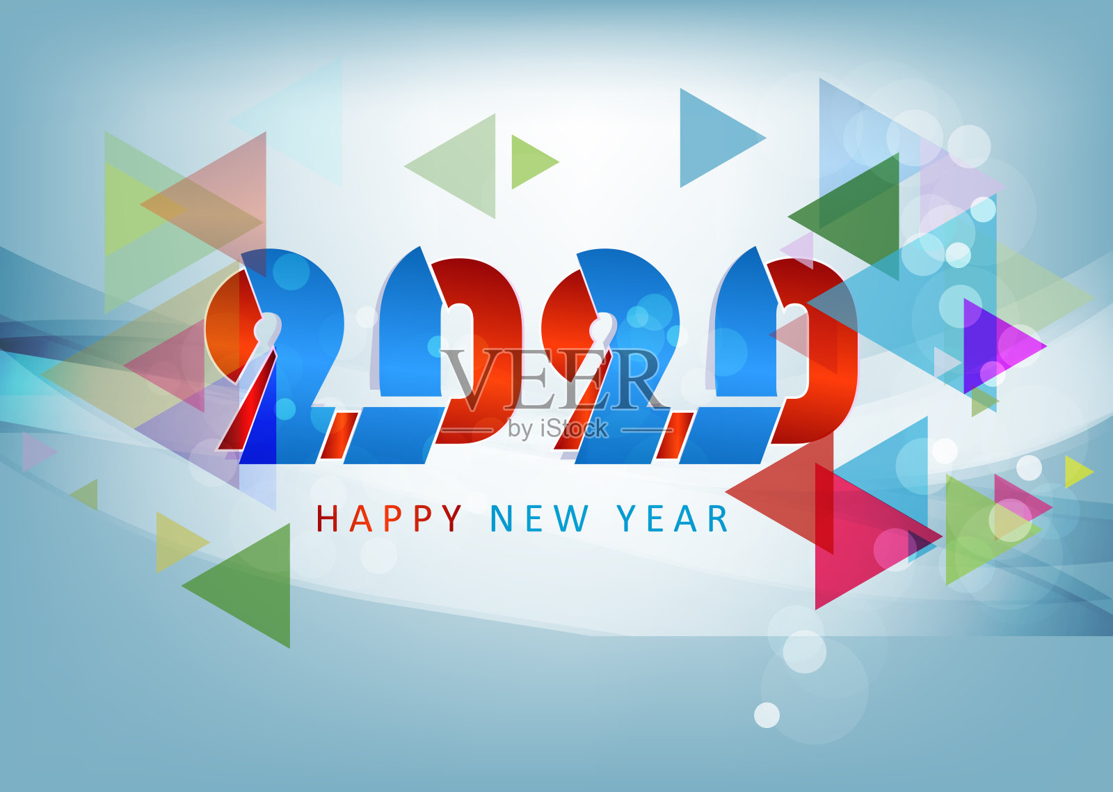 2020年新年快乐。鼠年插画图片素材