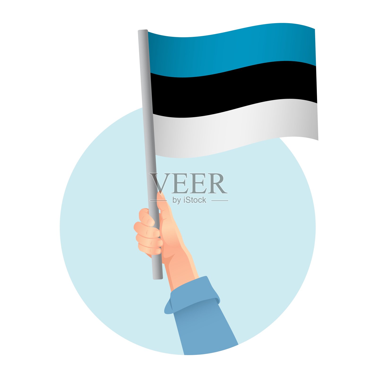 手里拿着国旗插画图片素材