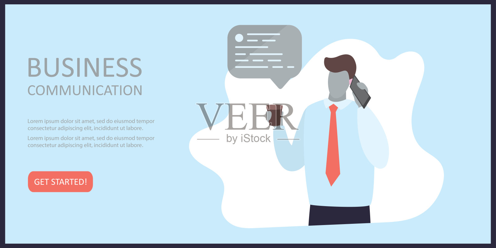 商务沟通概念横幅或网页模板，插画图片素材