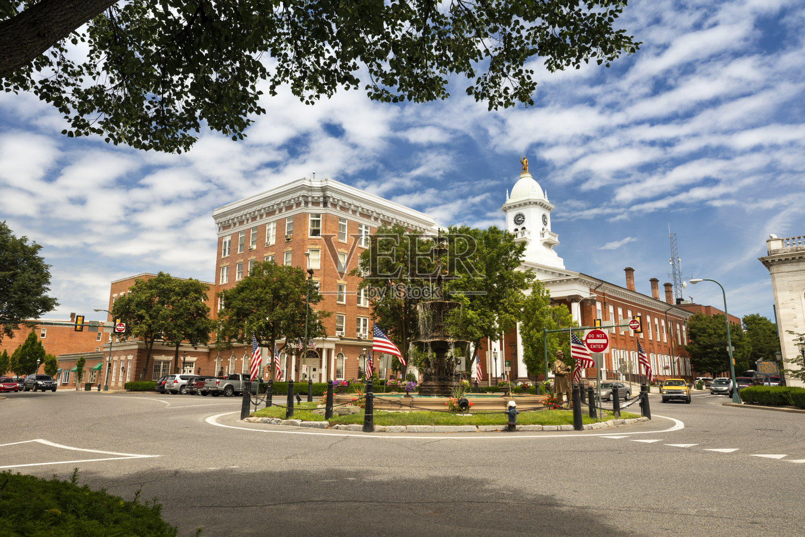 美国宾夕法尼亚州钱伯斯堡的主要街道照片摄影图片
