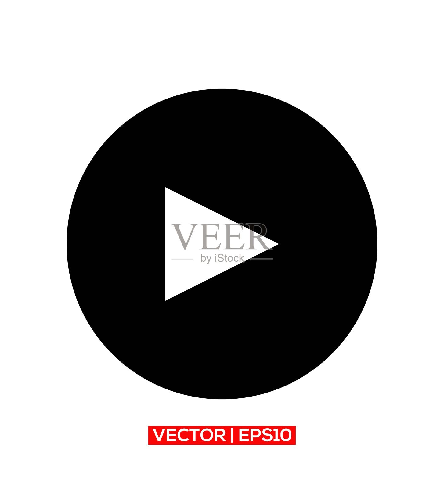 播放媒体按钮符号标志图标矢量。可编辑的笔画和颜色。插画图片素材