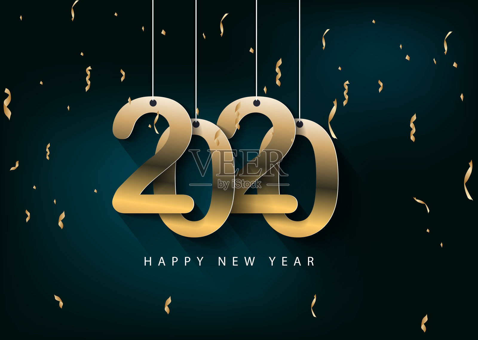 2020年新年快乐。鼠年插画图片素材