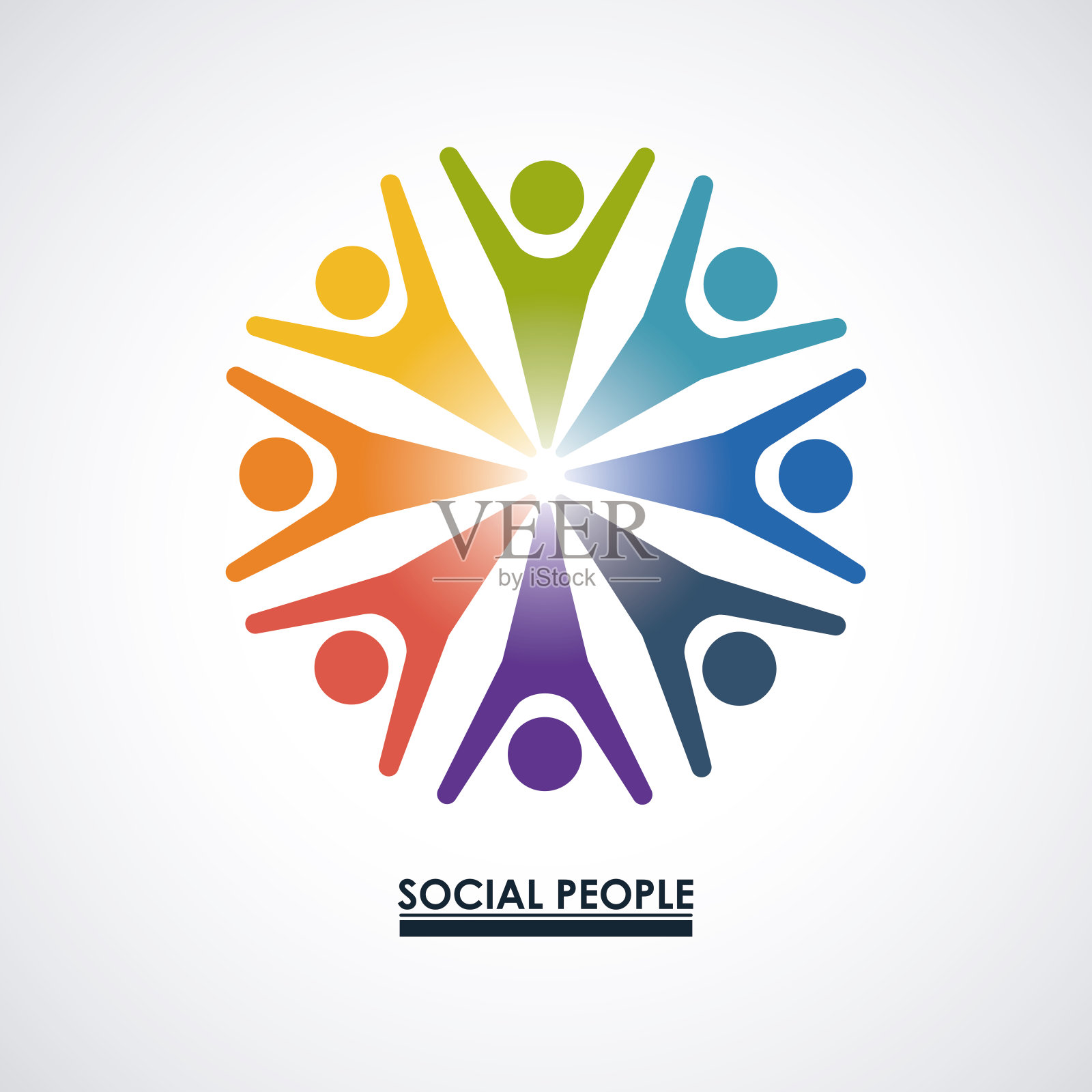 丰富多彩的团队合作与抽象人物人类社会人插画图片素材