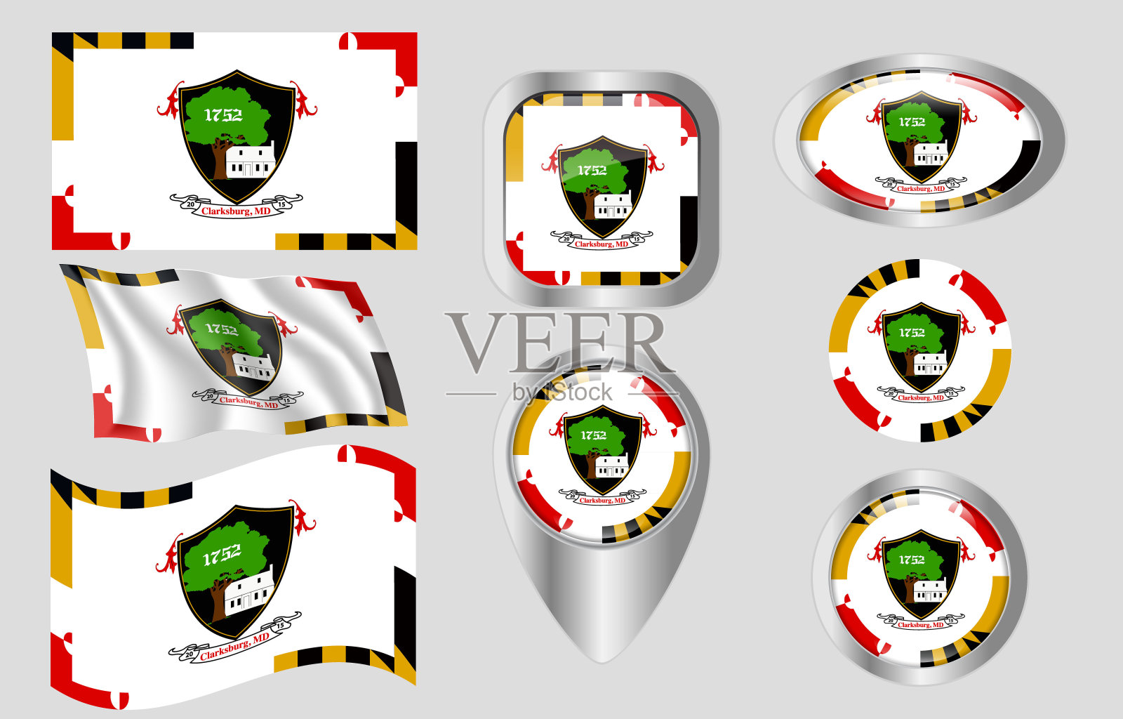 马里兰州克拉克斯堡的旗帜插画图片素材