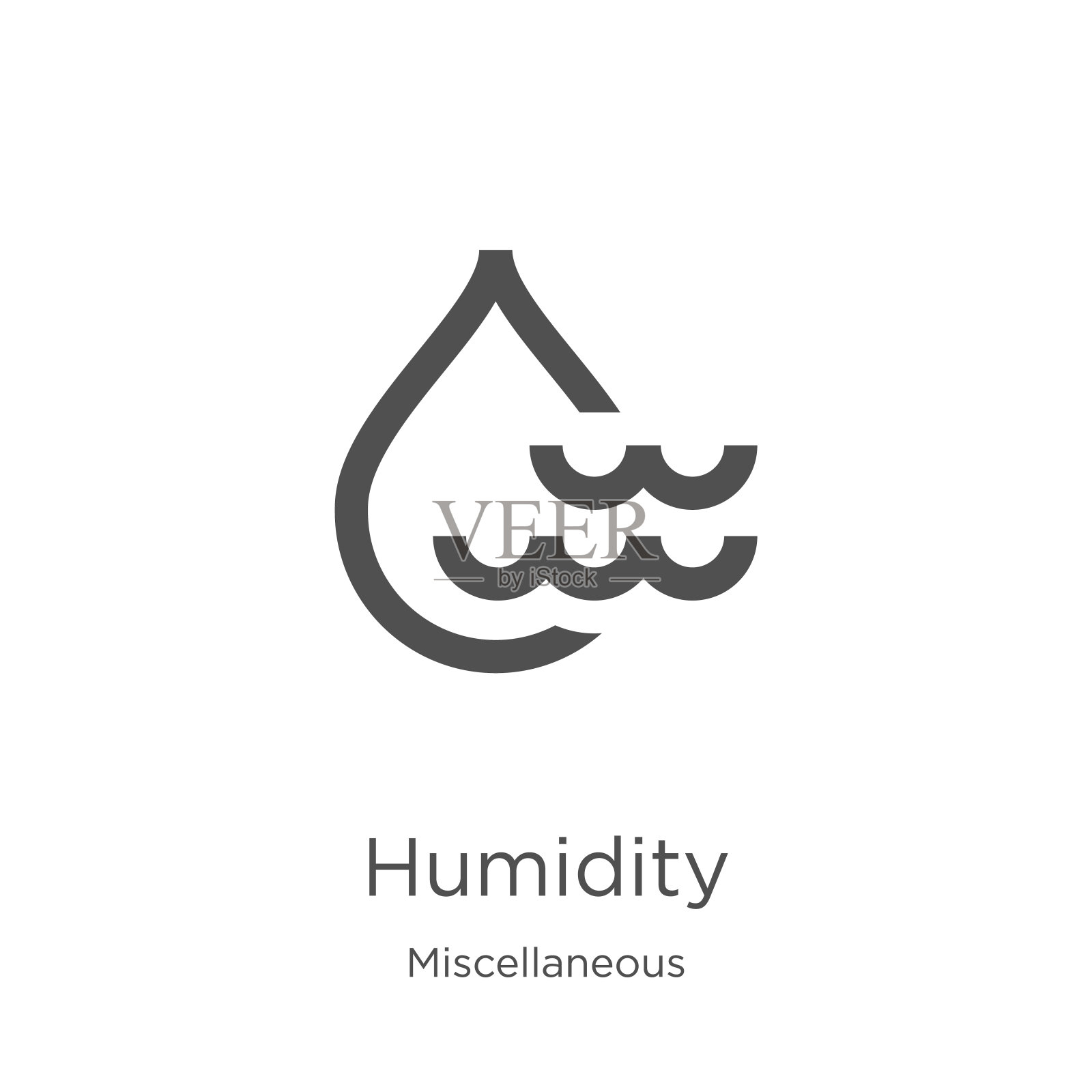 湿度图标矢量从杂项收集。细线湿度轮廓图标矢量插图。轮廓，细线湿度图标用于网站设计和手机，应用程序开发插画图片素材