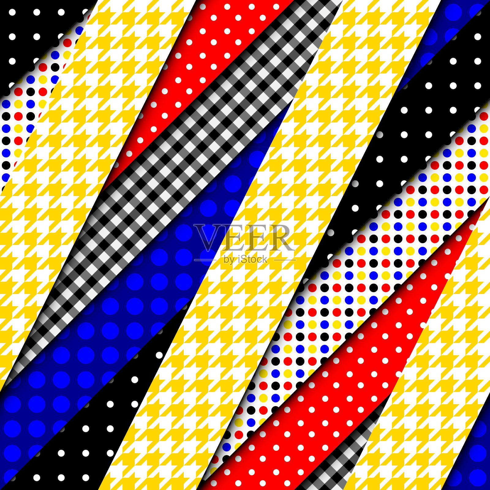 拼接纺织品图案。无缝绗缝设计背景。插画图片素材